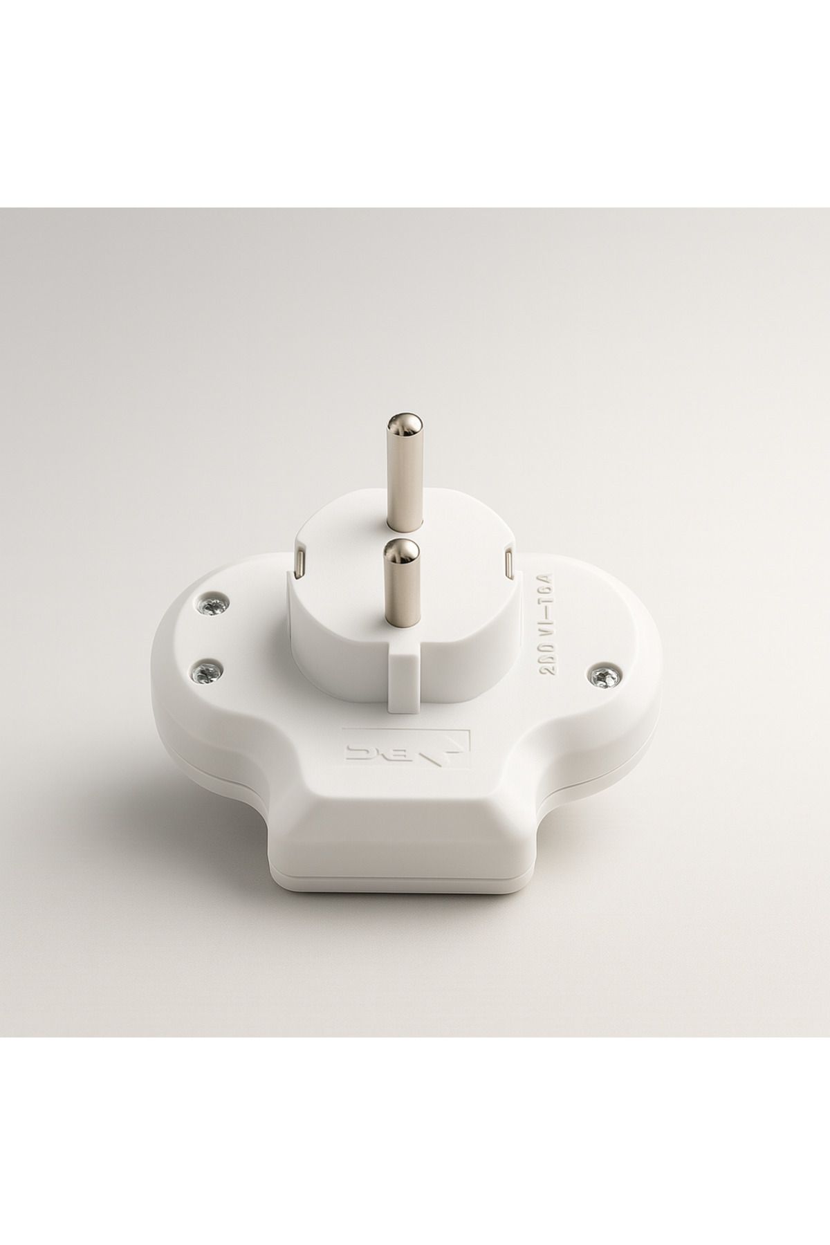 Badem10-2-Piece White Group Socket with Wireless On/Off Switch Plug Grounded Multi-Duplicator with Goliath Button 3
