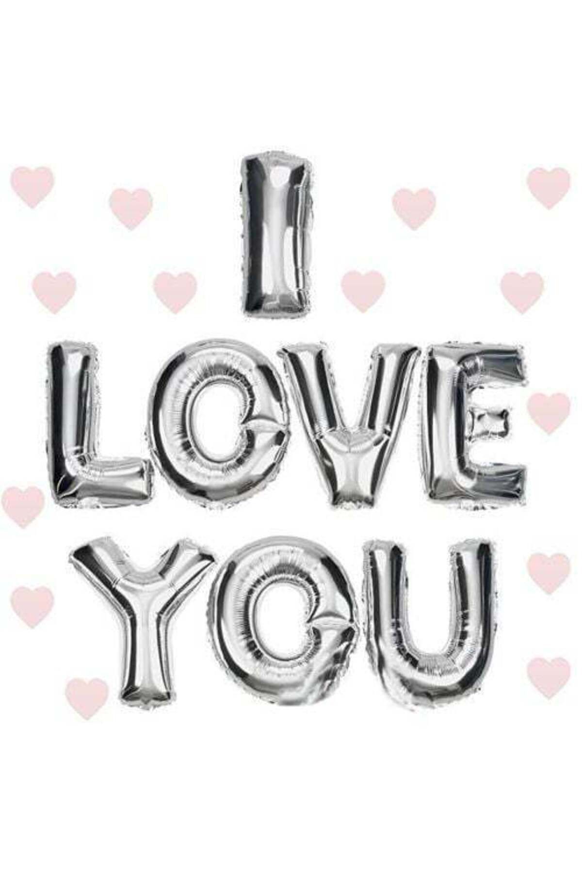 Modafiks I Love You Folyo Bn Gümüş Renk 35 CM