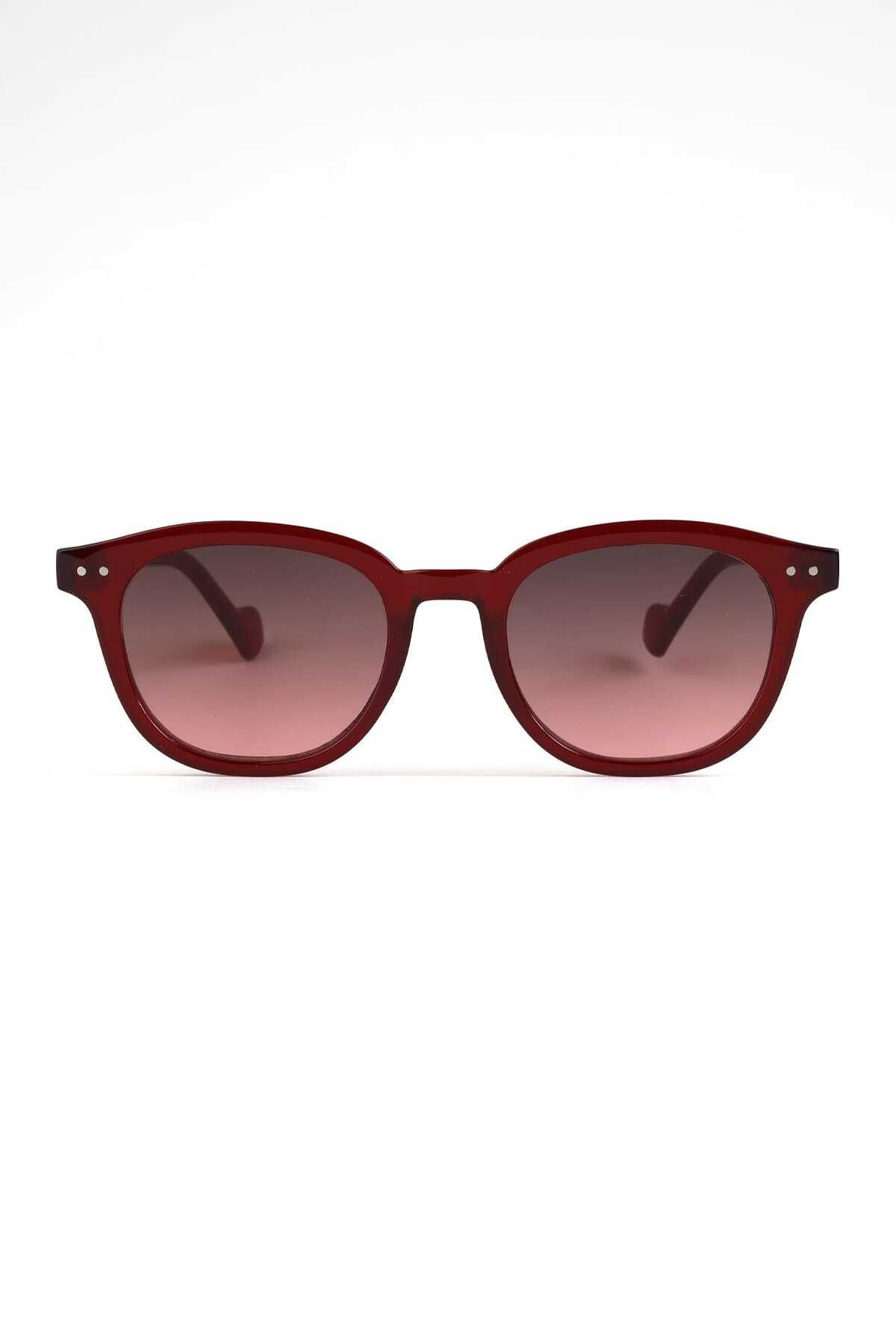 VİVAVİSS Vivaviss Hayal C7-48 Unisex Güneş Gözlüğü Şeffaf Bordo Çerçeve Bordo Degrade Cam