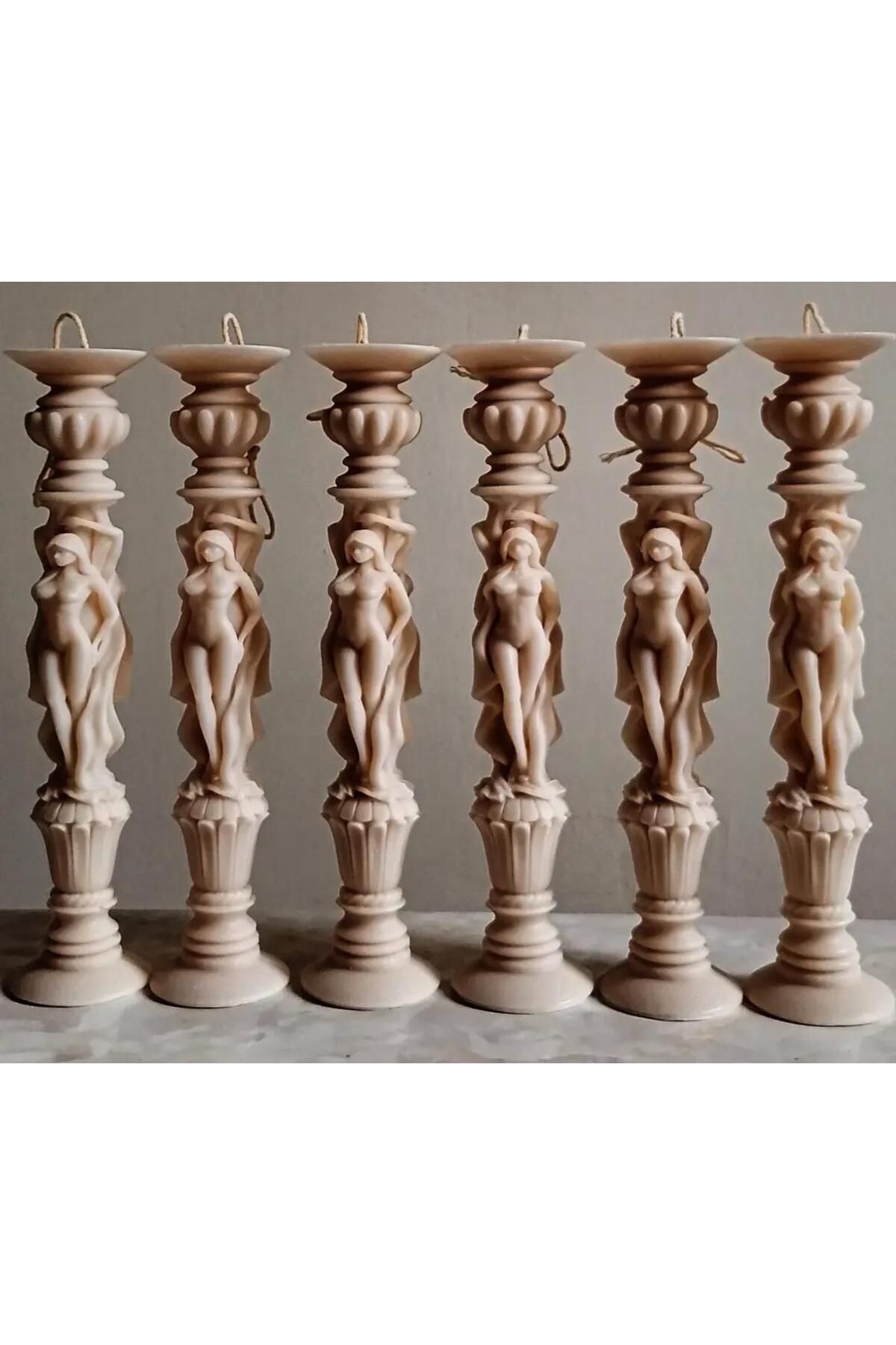 SCA CANDLE Dekoratif Mum Üçlü Melekler Üçlü Adamla Dekoratif Mum Kahve Tekli