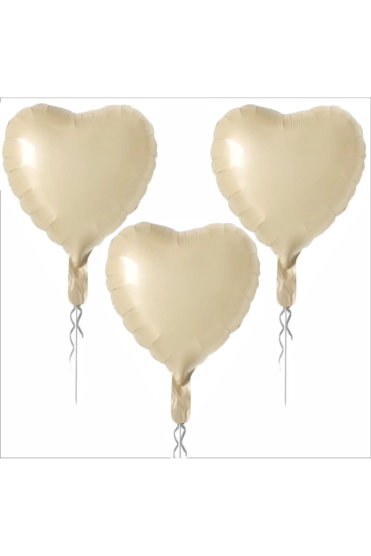 ZENVİVA 3 ADET KALP FOLYO BALON BEJ 18 INC