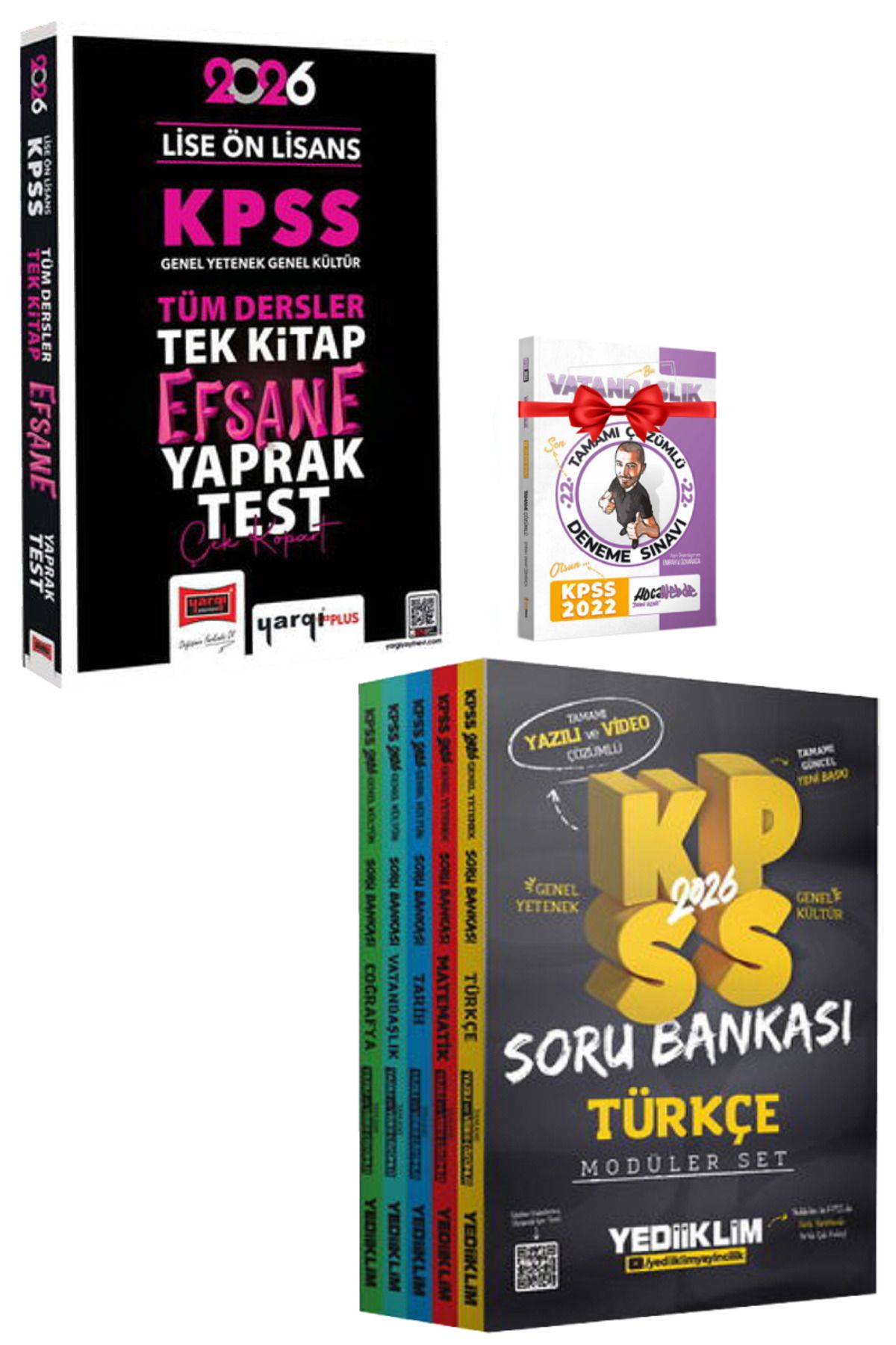 Yargı Yayınları 2026 KPSS Lise-Ön Lisans GYGK Tek Kitap Efsane Yaprak Test+Tek Kitap Soru Bankası Modüler Set+Hediye