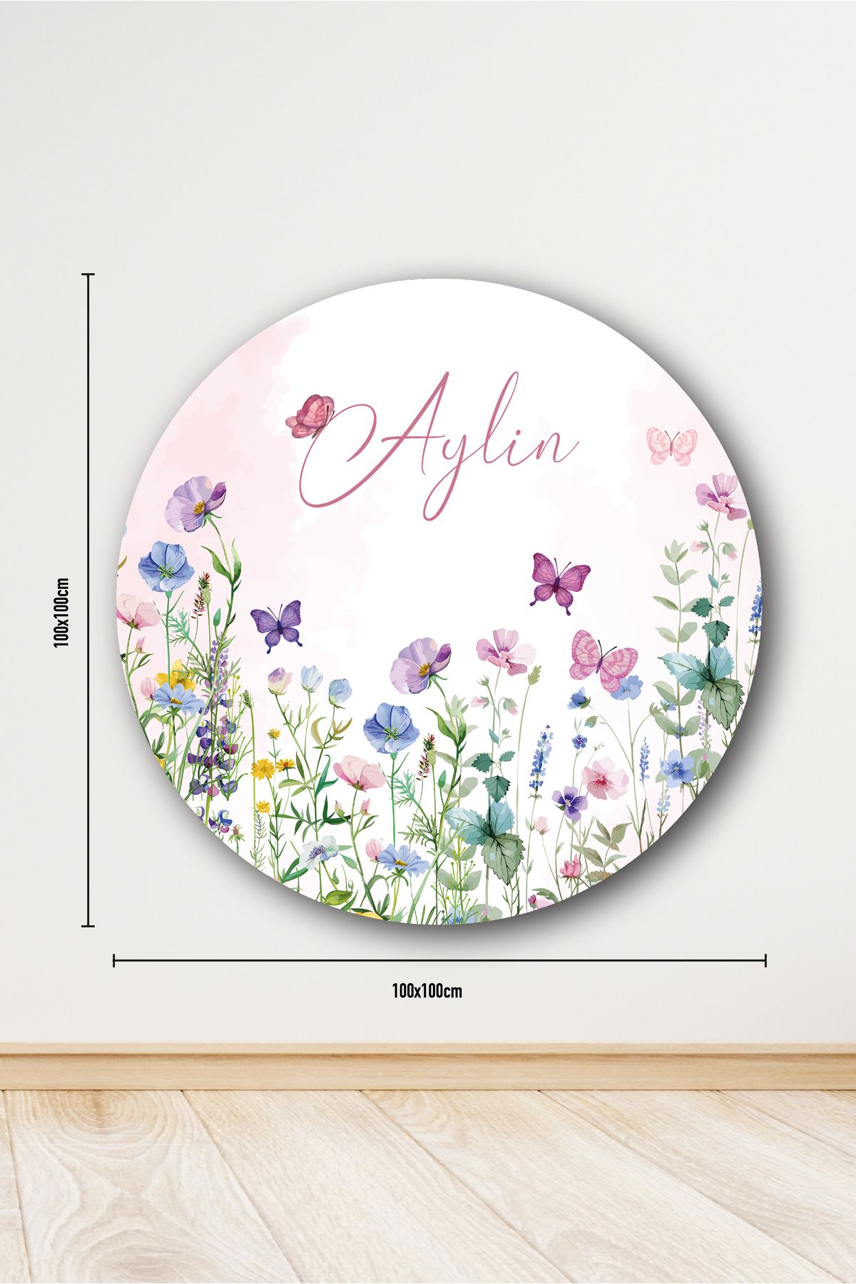 eddadijital Çicek Temalı 100x100cm Doğum Günü Afişi