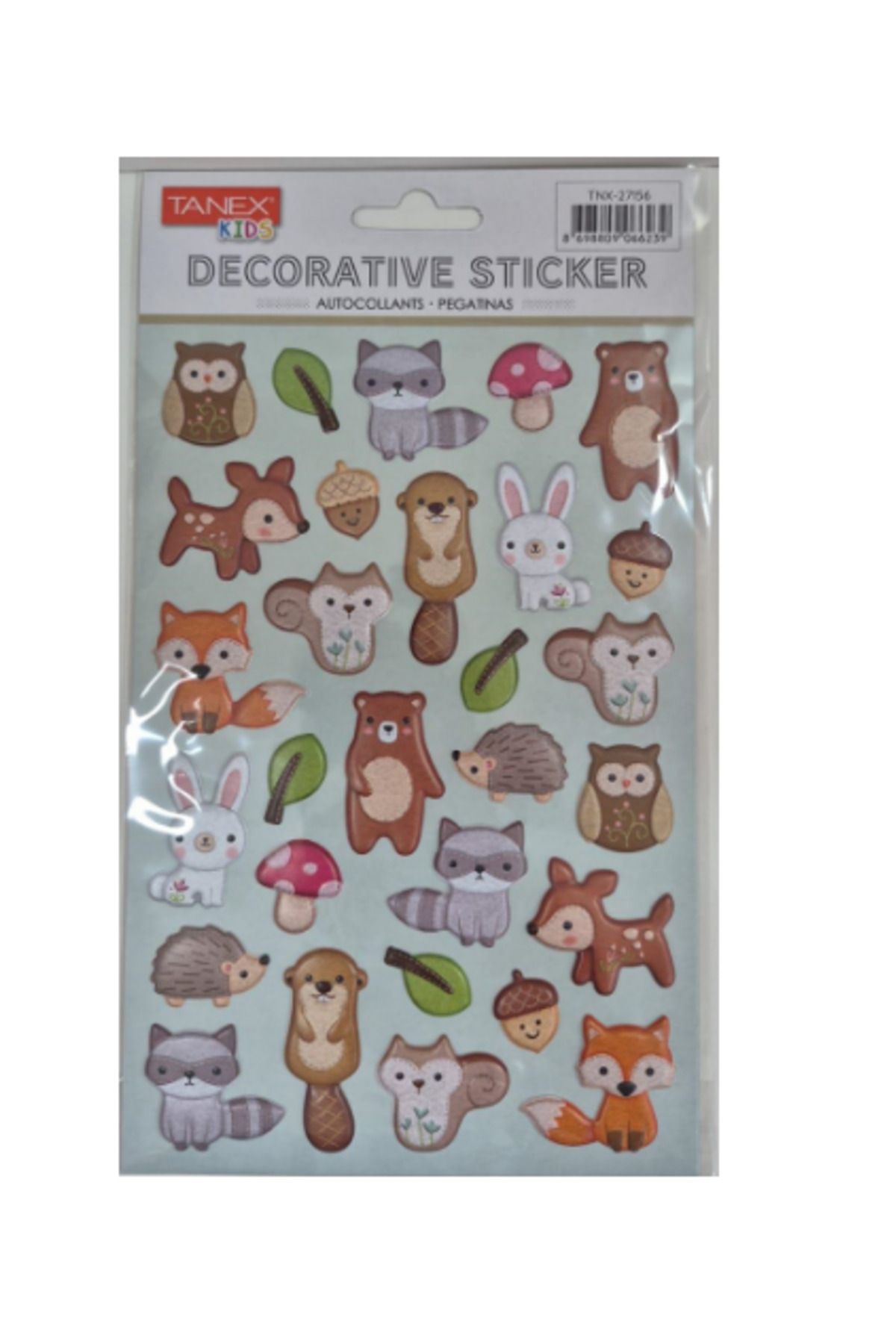 Tanex Puffy Minik Orman Hayvancıklar Serisi Stickers Tnx-27156