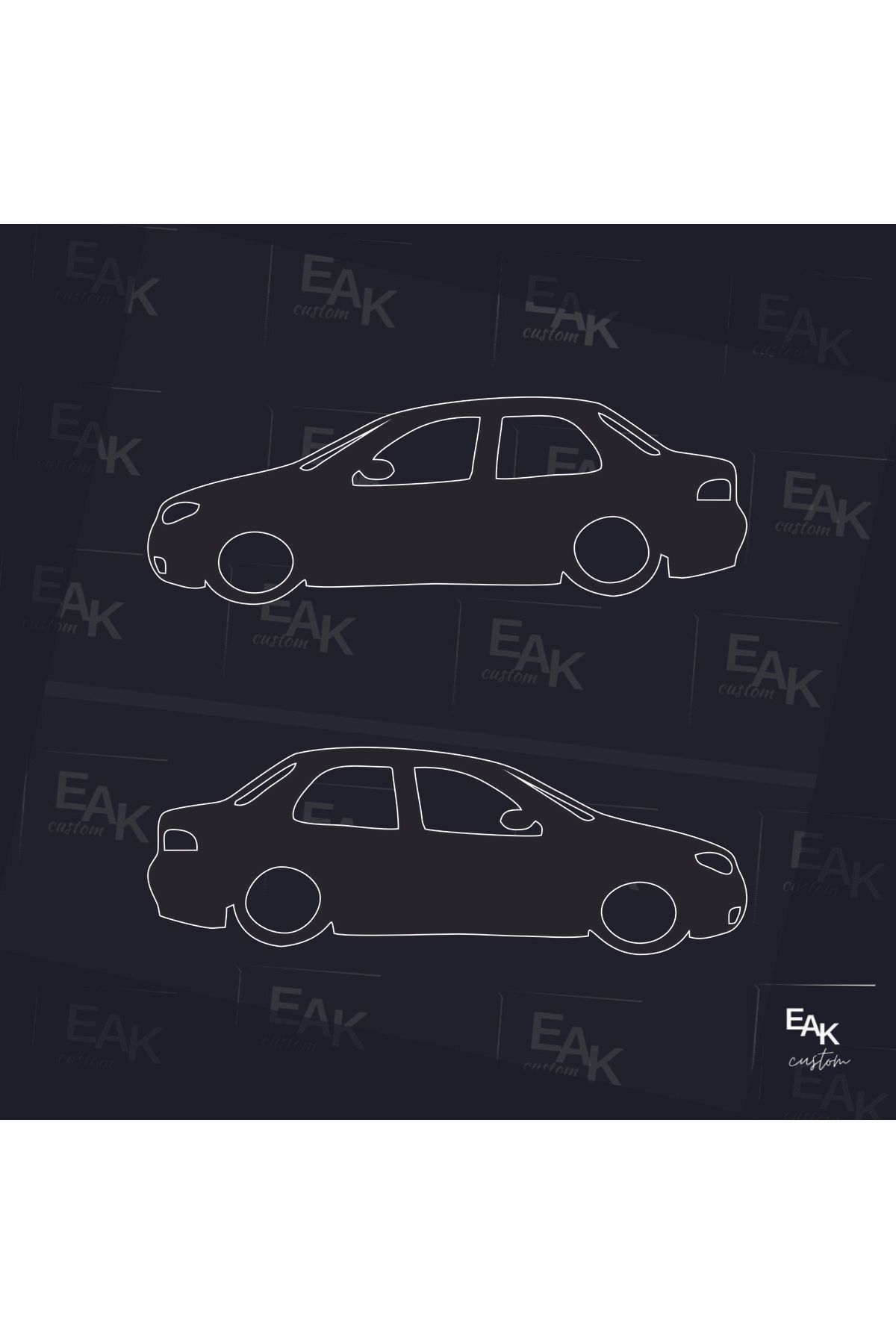 eakcustom FİAT ALBEA oto sticker (18cm x 6cm) (2ADET)