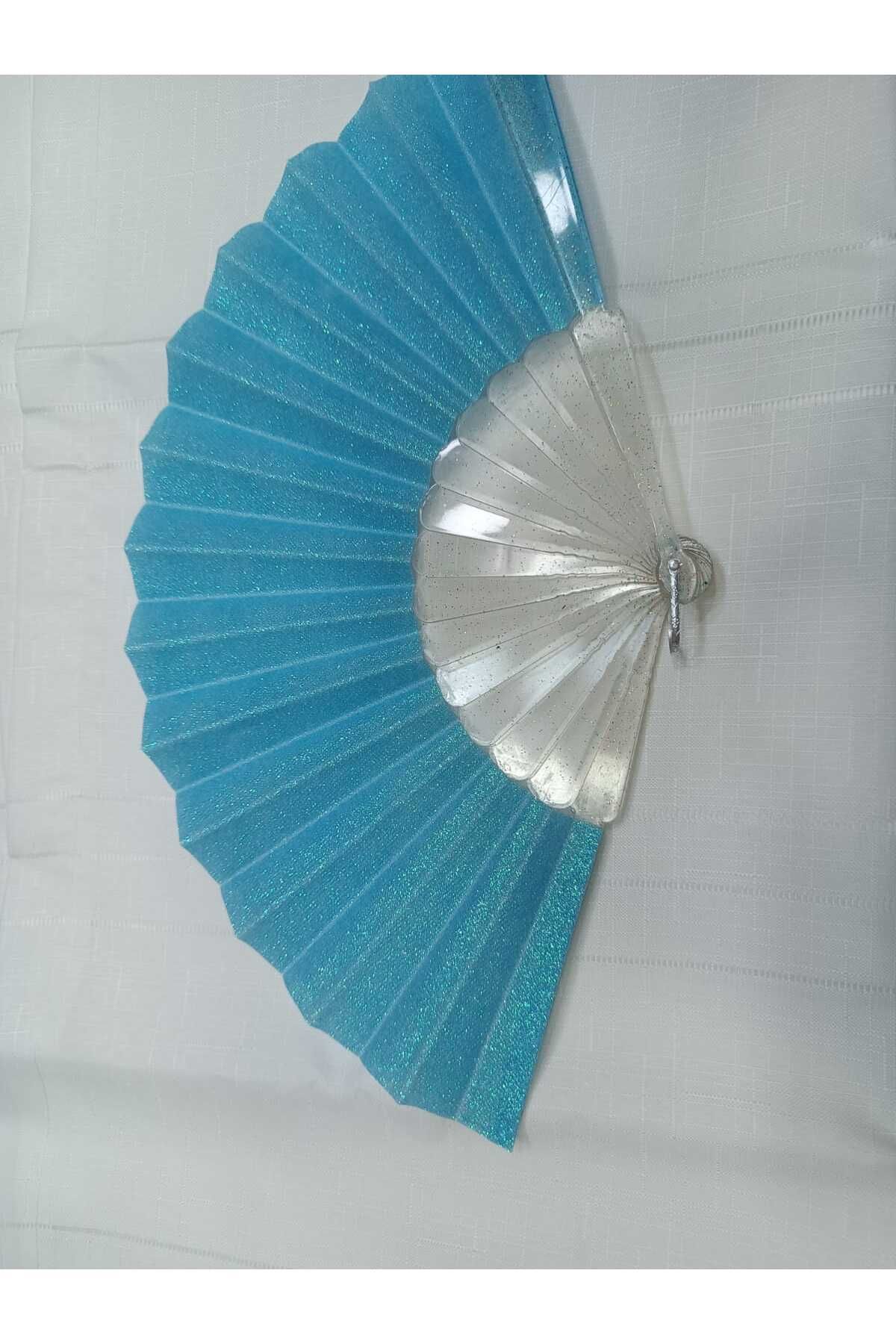 S.Y simli linen kumaşlı pilastik yelpaze