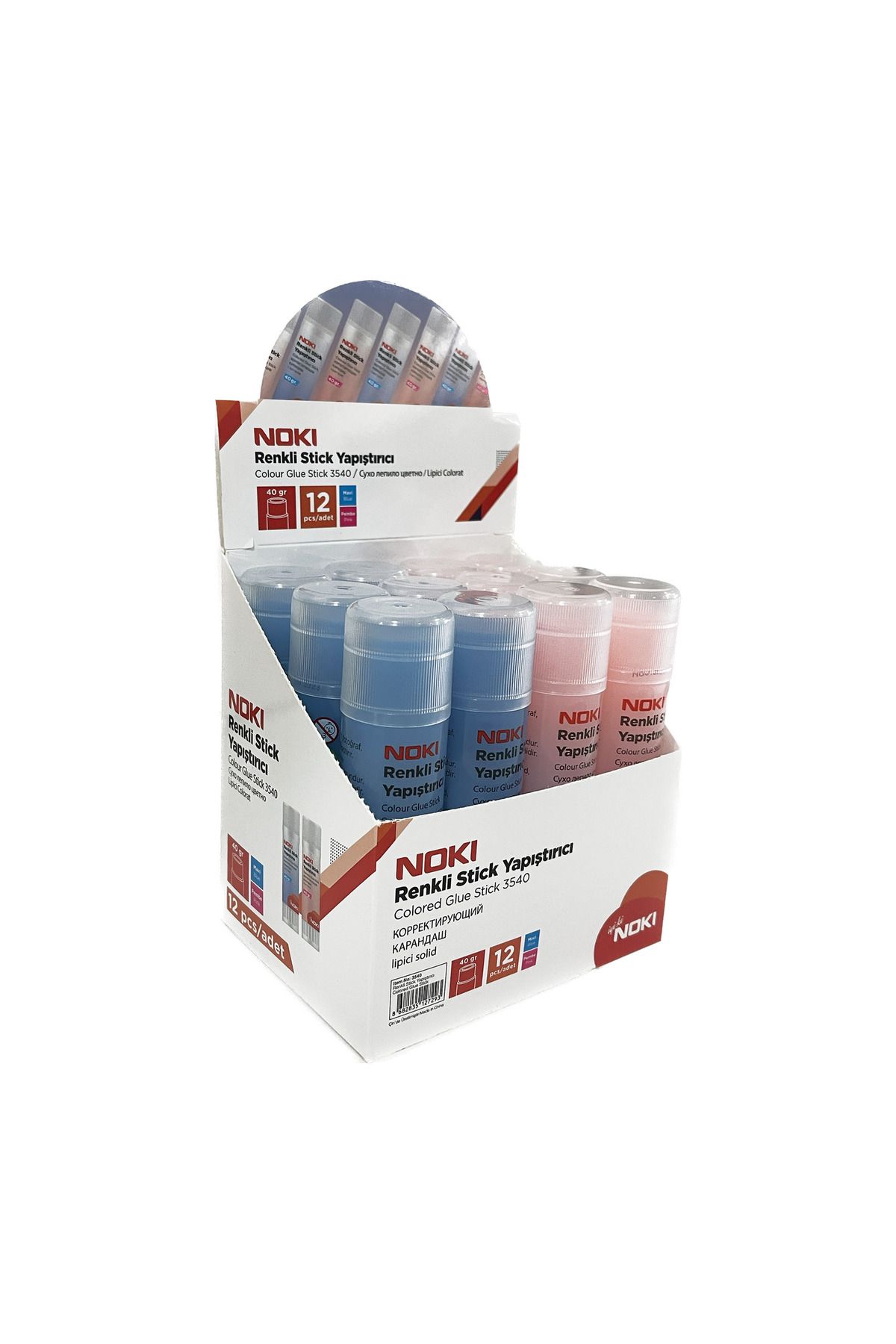 Noki Stick Yapıştırıcı Renkli 40 Gram 3540 (12 Li Paket)