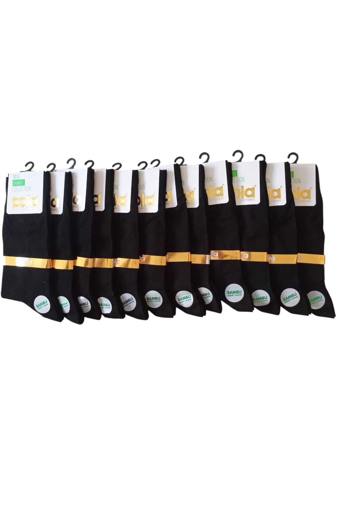 balkonda Erkek çorap bambu dikişsiz siyah soket çorap 12'li avantajlı paket yumuşak ekstra esnek ÇO3-3