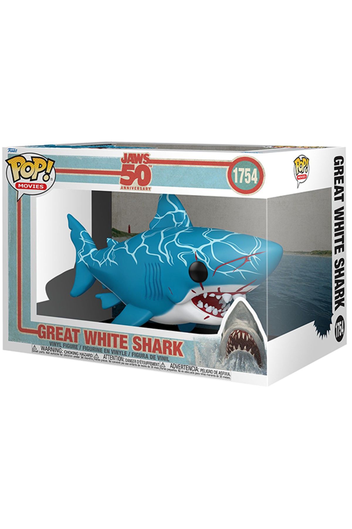 Funko POP Movies: Jaws - Great White Shark (50th Anniversary) (Retro) #1754