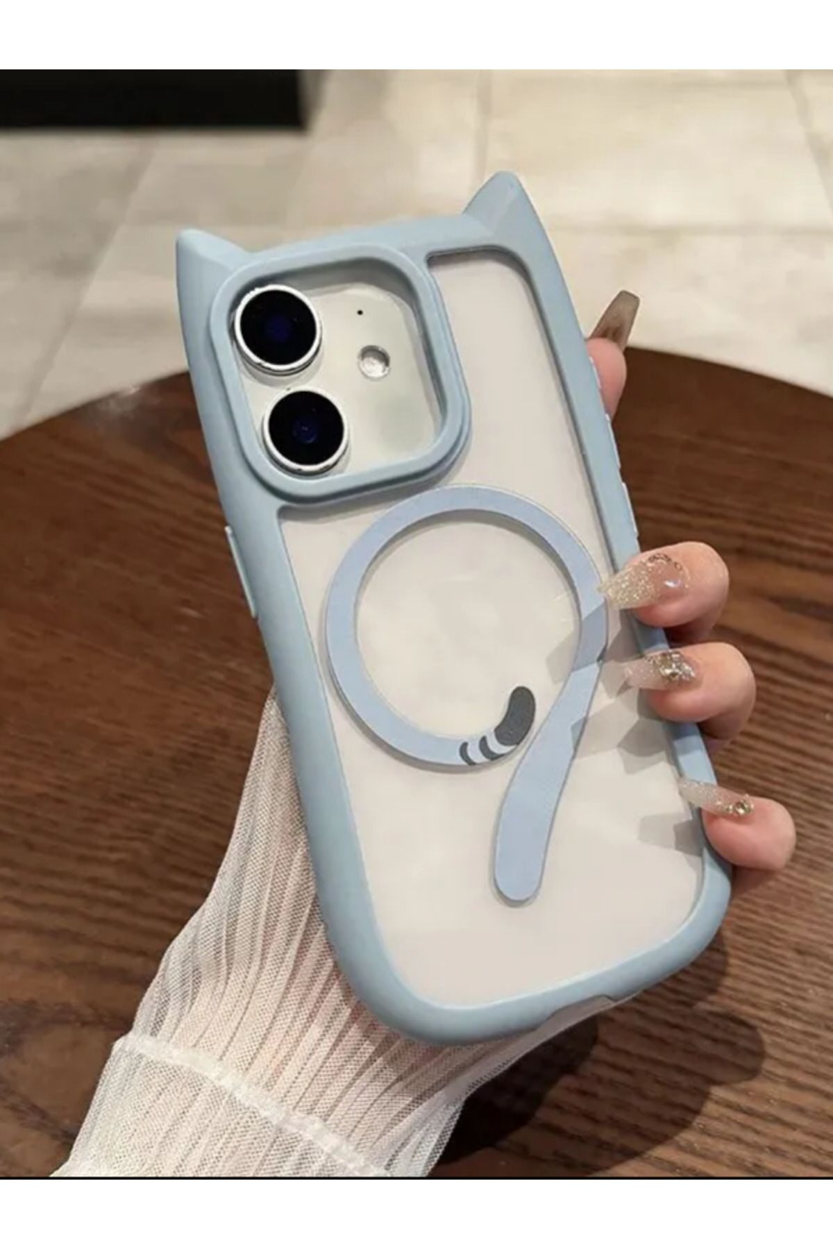 Teknodur Apple iPhone 13 Pro Uyumlu Kılıf Teknodur MagiCat Silikon Kılıf (Kablosuz Şaj Destekli) Açık Mavi