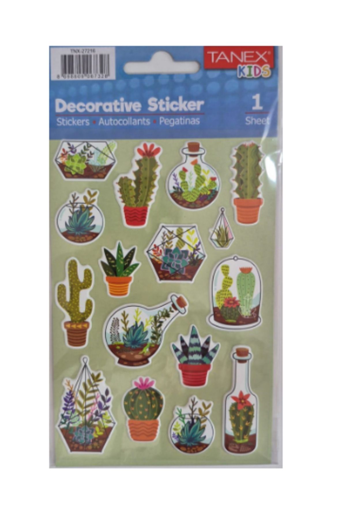 Tanex Puffy Kaktüs Serisi Stickers Tnx-27216