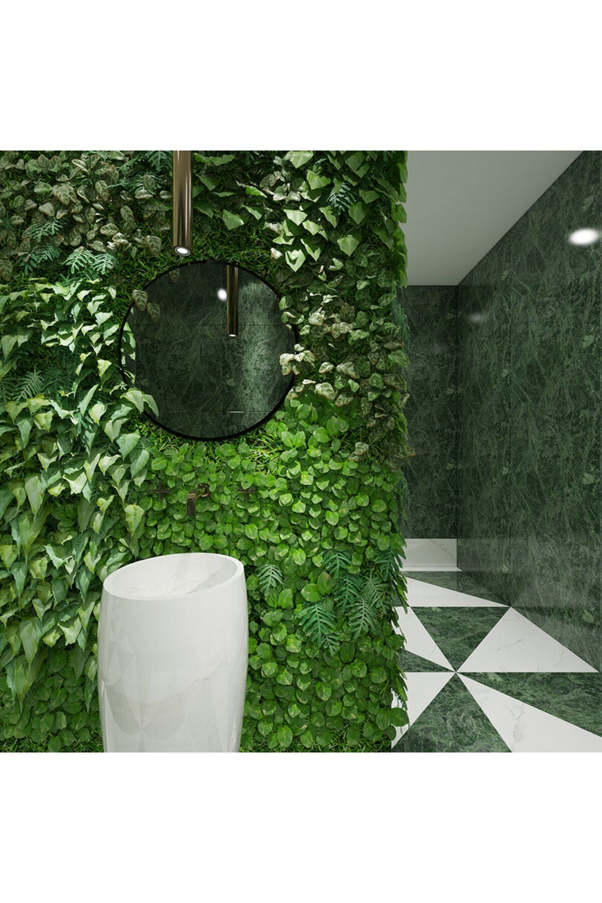 Aypars Atölye Yuvarlak Duvar Aynası – Siyah Çerçeveli Modern Ayna, Doğal Banyo ve Spa Dekoru için