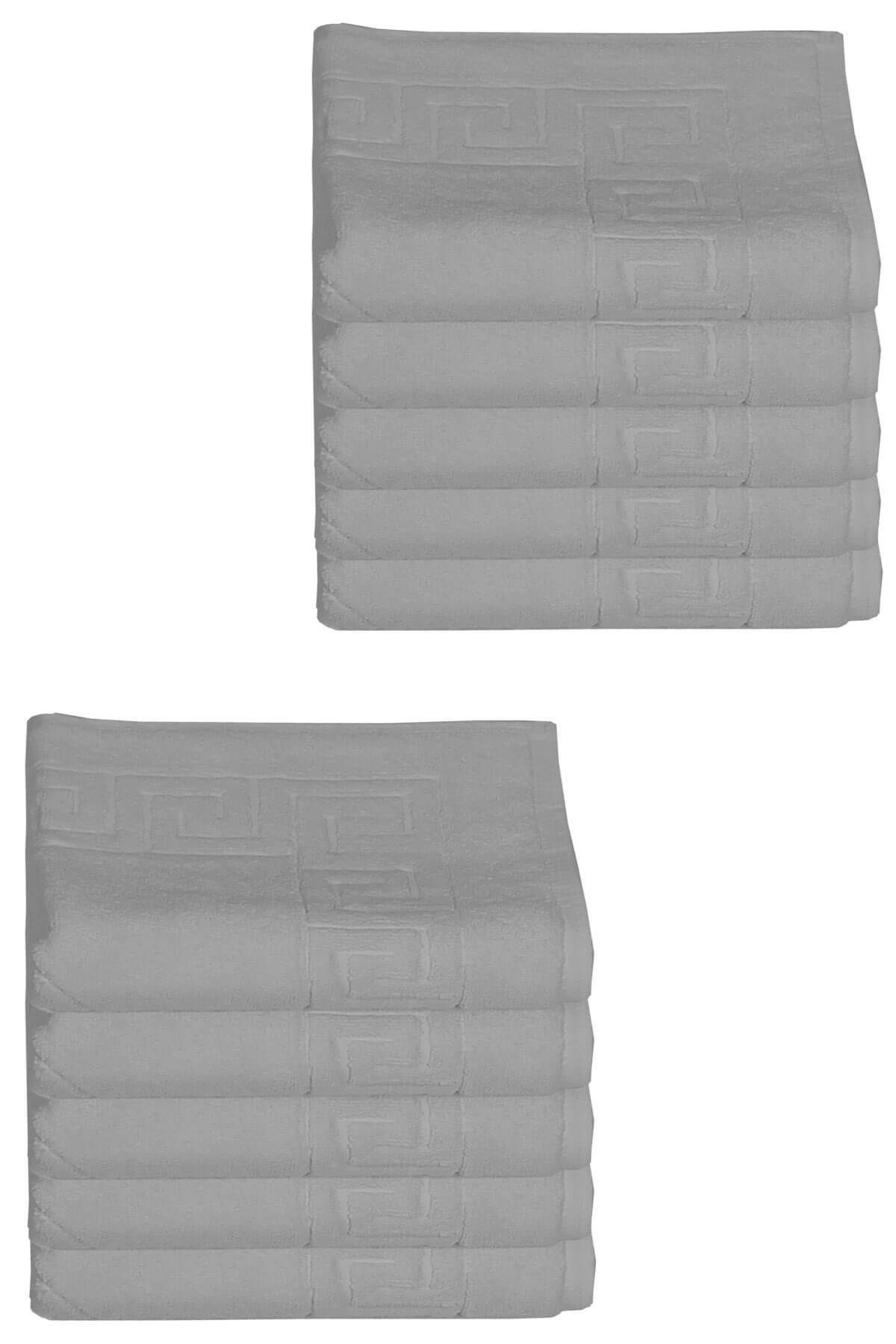 Mira Home 10 lu Otel Ayak Havlusu Bukle Ayak İzli 50x70 Cm Renkli 16/2 Avs 250 Gr