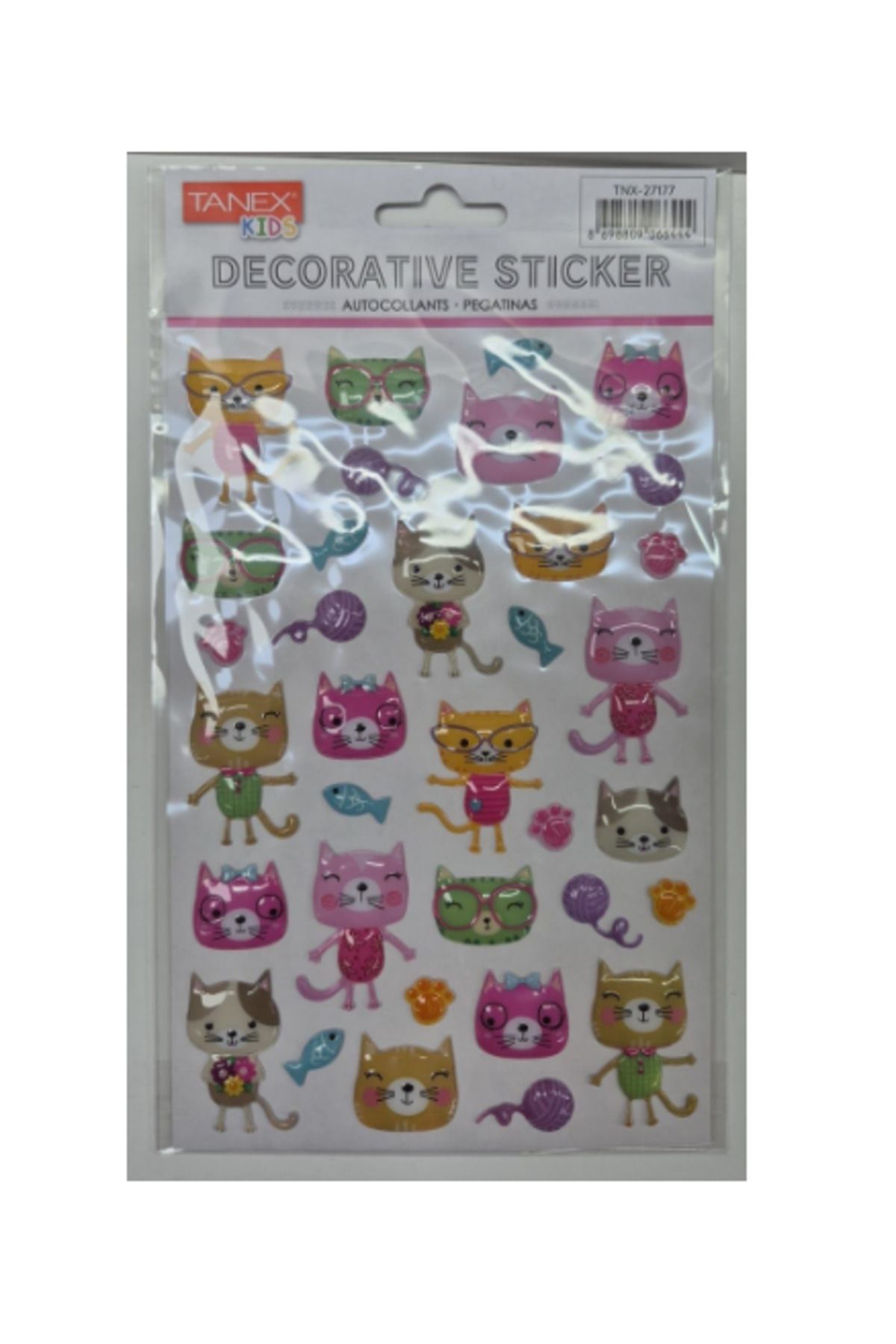 Tanex Puffy Oyuncu Kediler Serisi Stickers Tnx-27177