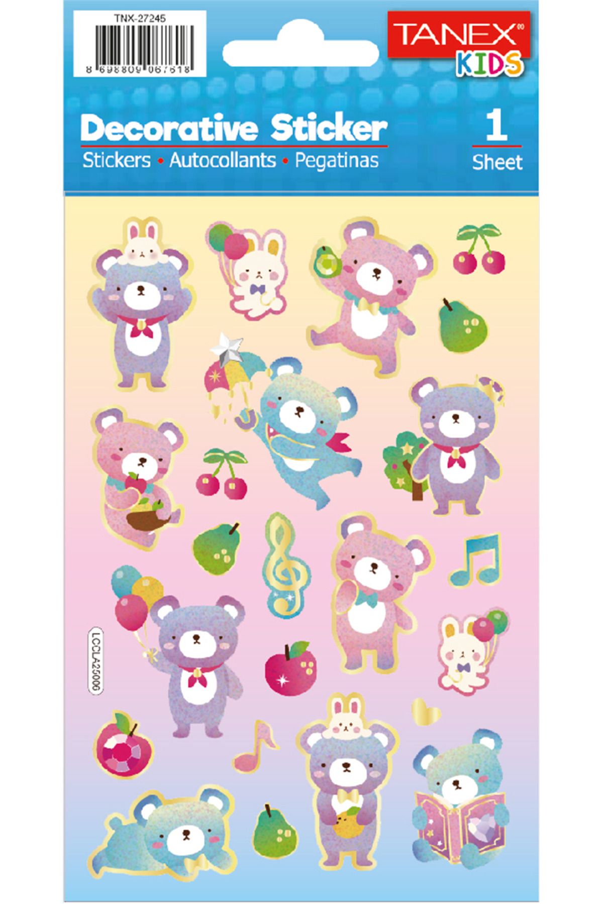 Tanex Puffy Sevimli Ayıcıklar Serisi Stickers Tnx-27245