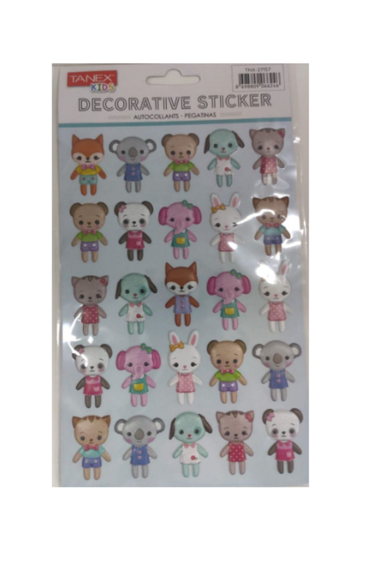Tanex Puffy Çocuk Hayvanlar Serisi Stickers Tnx-27157