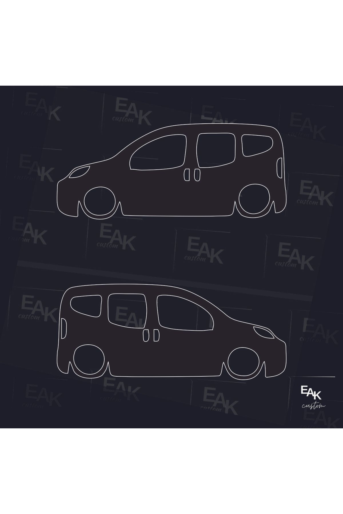 eakcustom FİAT FİORİNO oto sticker (18cm x 6cm) (2ADET)