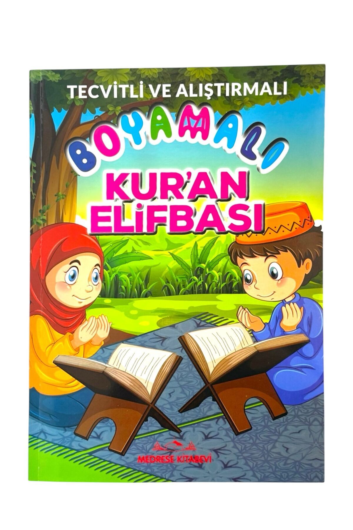 Medrese Kitab Evi Boyamalı Tecvitli Kuran Elifbası – Alıştırmalı Renkli Eğitim Kitabı