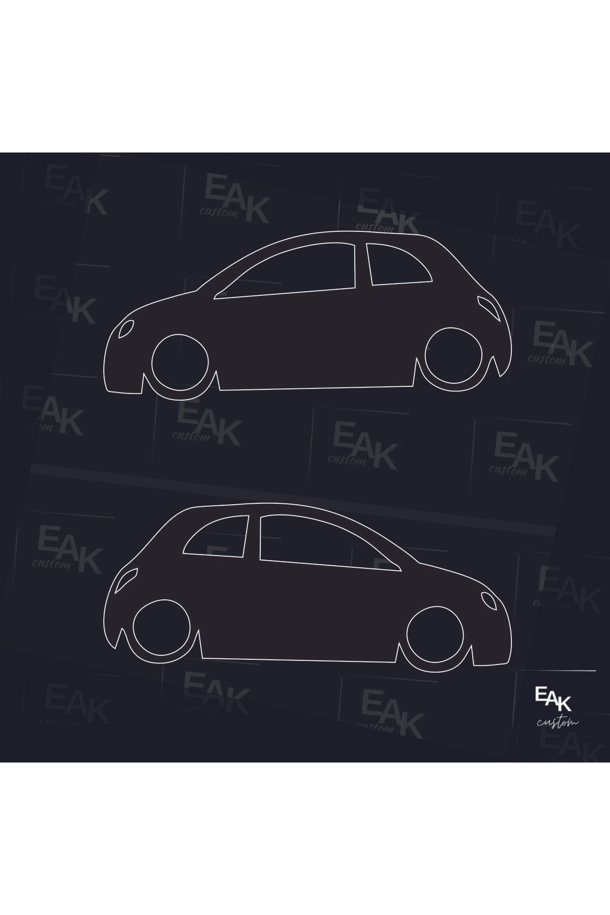 eakcustom FİAT 500L oto sticker (18cm x 7cm) (2ADET)
