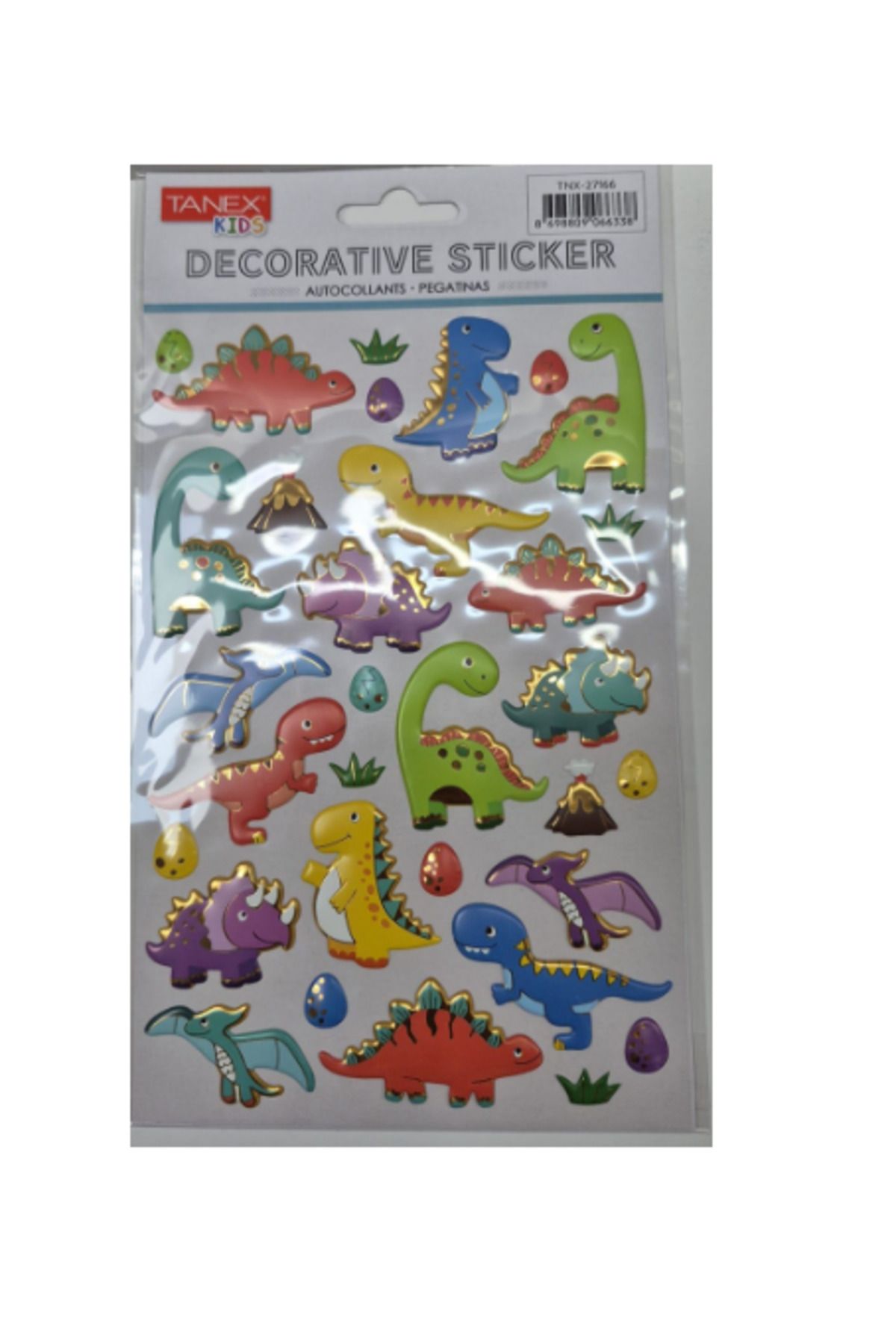 Tanex Puffy Renkli Dinazorlar Serisi Stickers Tnx-27166