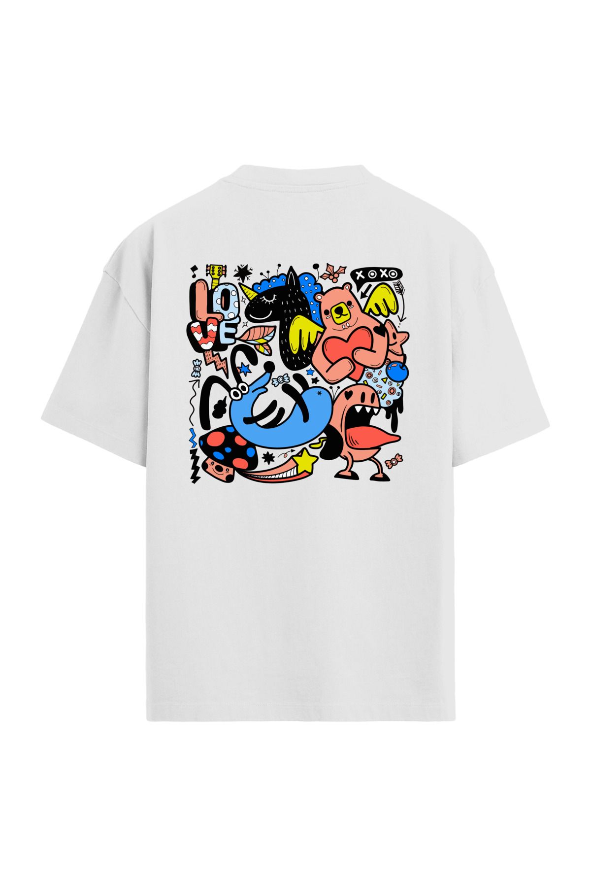 Colermi Love Temalı Sırt Baskılı Oversize T-Shirt