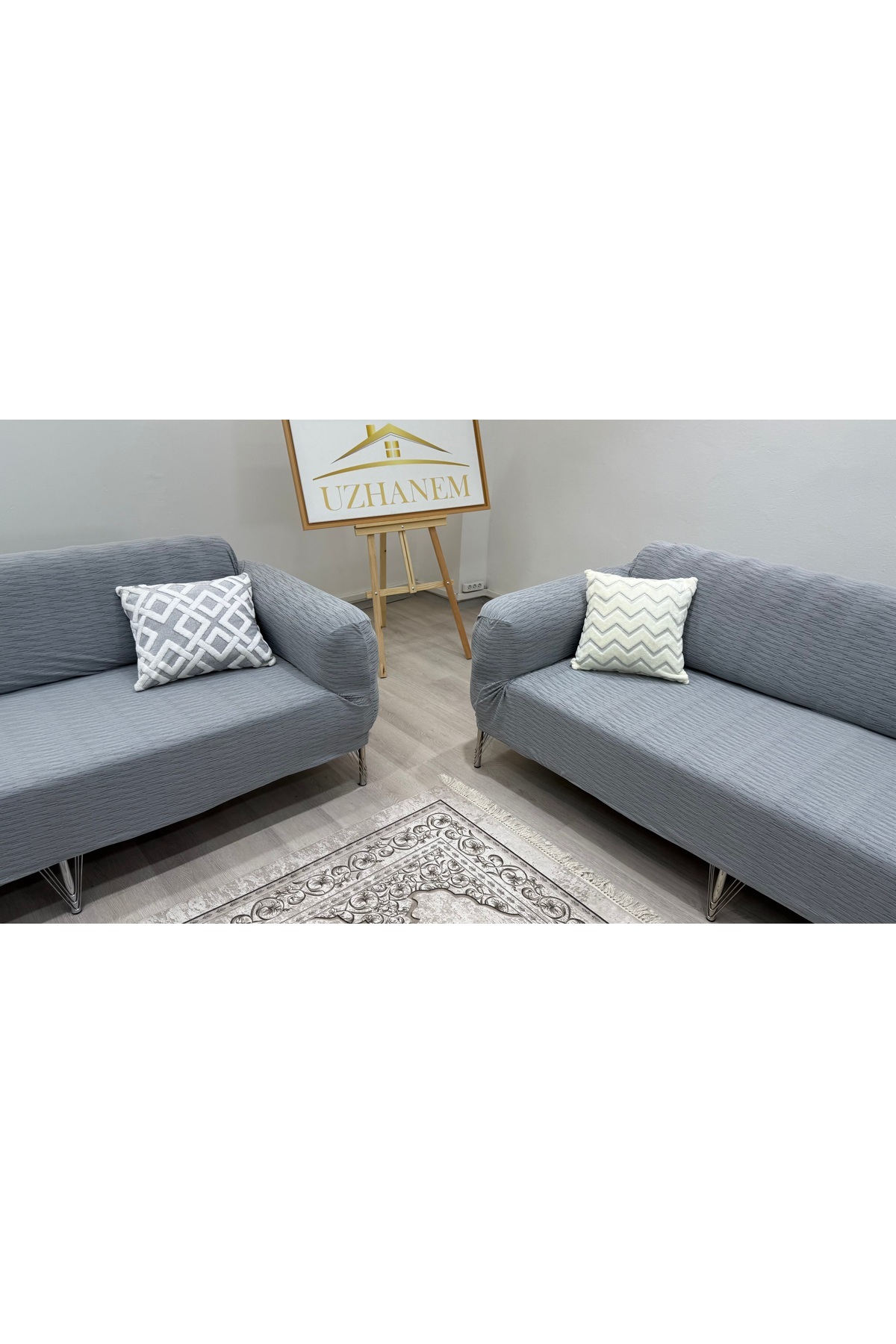 uzhanem-3 3 1 1 Set de huse de scaun din jacquard, elastic, elastic, lavabil, husă de scaun 4