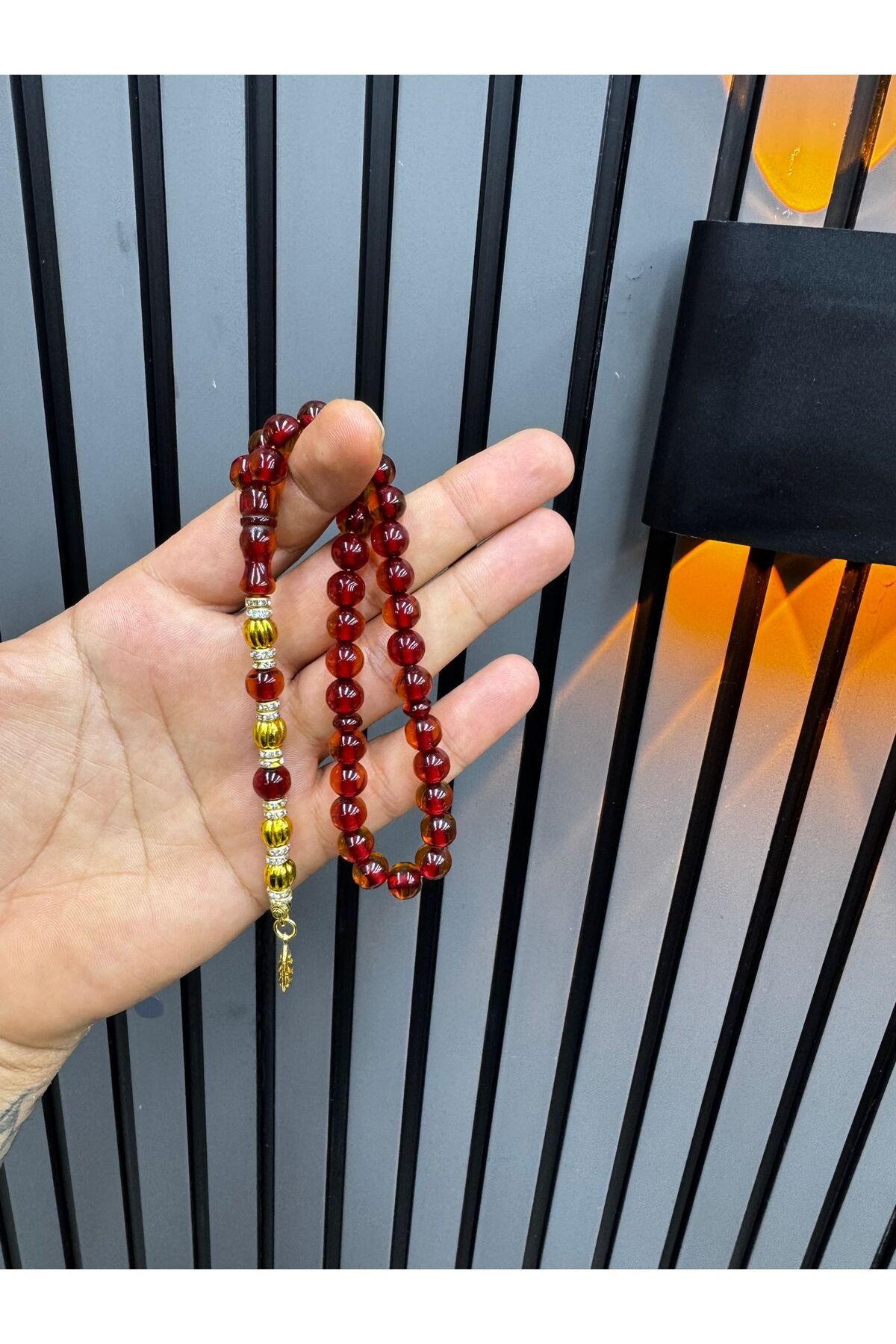 tekişcollection küre kesim ateş kehribarı tespih