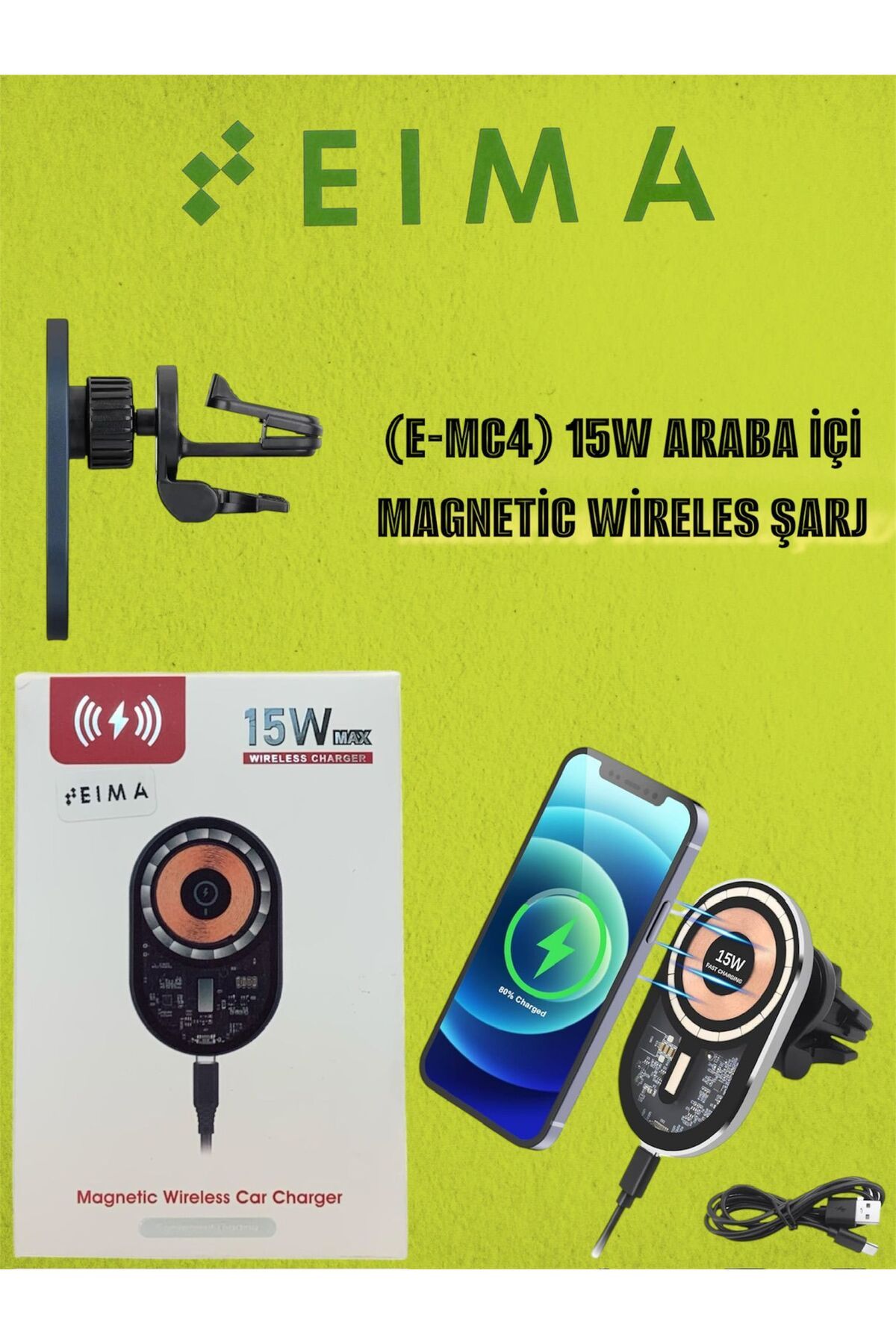Bestech 15w Araç İçi Manyetik Wireless Şarj Telefon Tutacağı