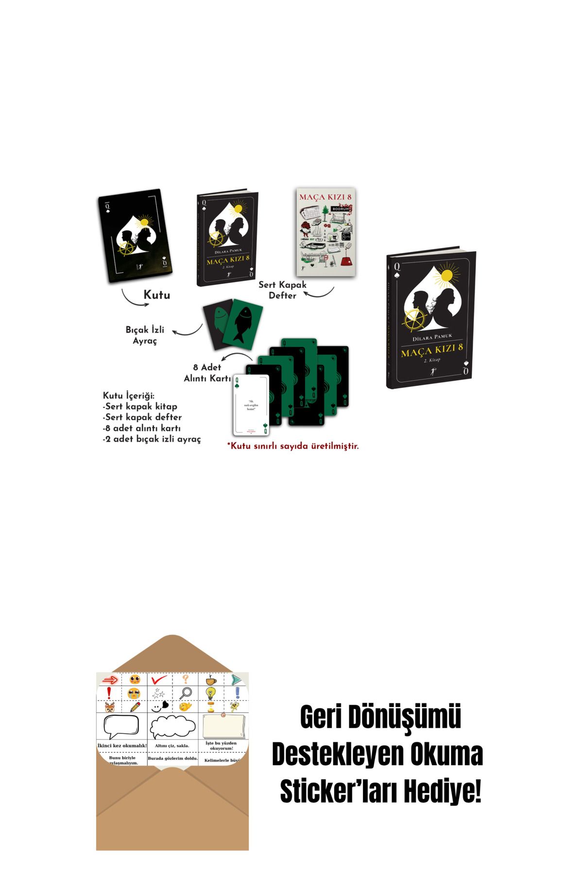 Artemis Yayınları Maça Kızı 8 - 2. Kitap (Ciltli - Kutulu Set) + Maça Kızı 8 - 2. Kitap (Ciltli) + Okuma Sticker'ları
