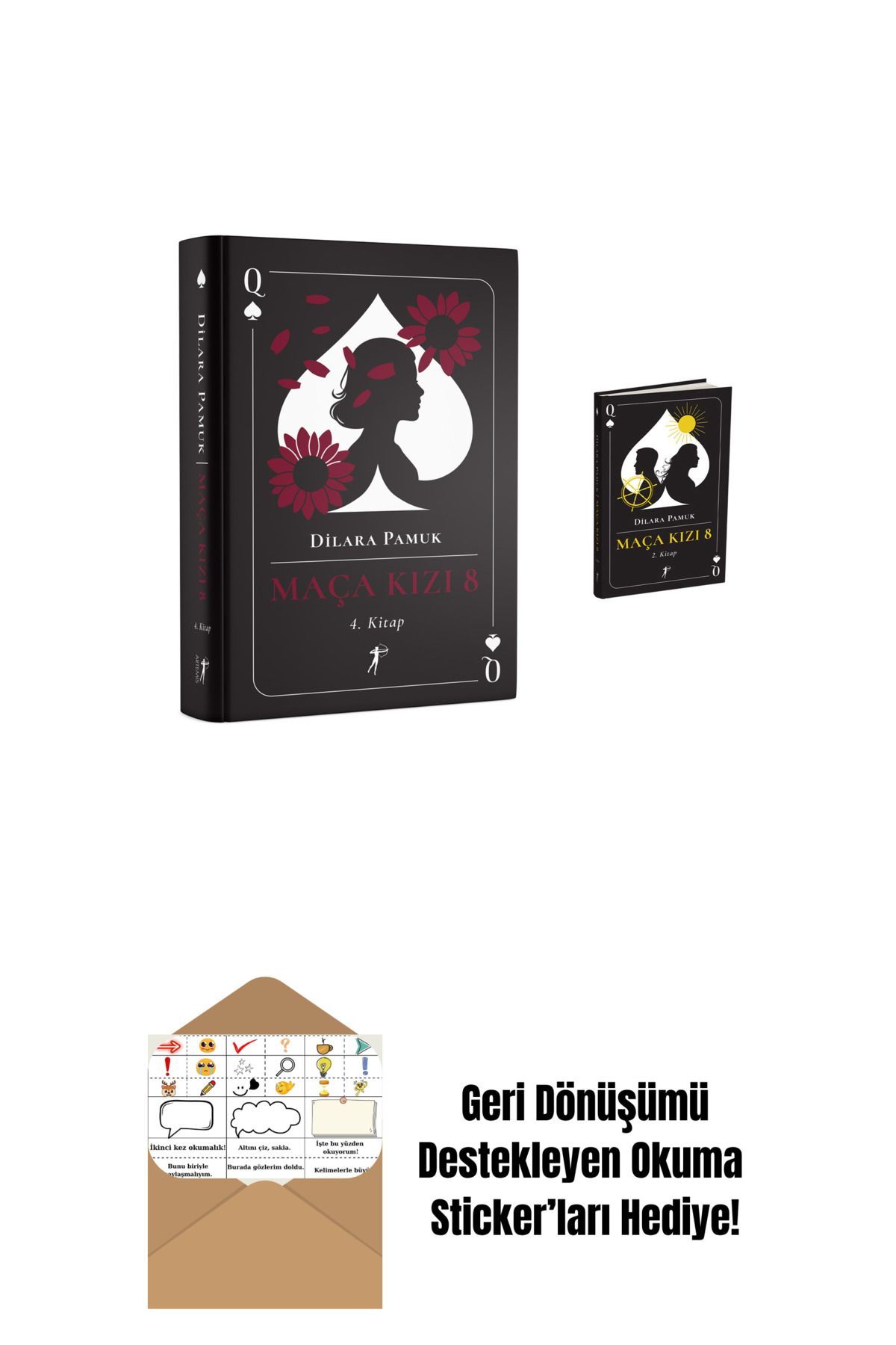 Artemis Yayınları Maça Kızı 8 - 4. Kitap (Ciltli) + Maça Kızı 8 - 2. Kitap (Ciltli) + Okuma Sticker'ları