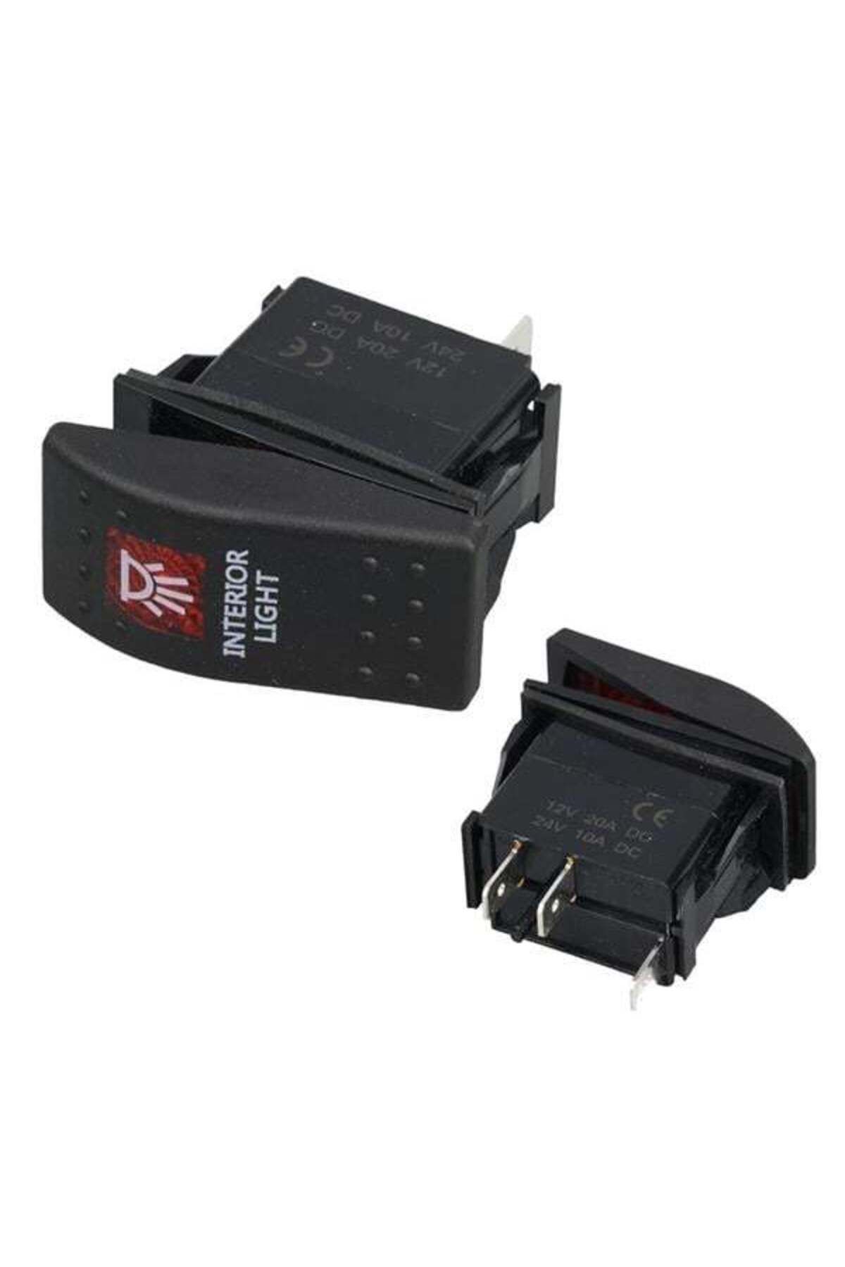 Emperium ﻿İç Aydınlatma Lambası Sembollü Işıklı 3 Pinli On-Off 12-24V Marin Switch
