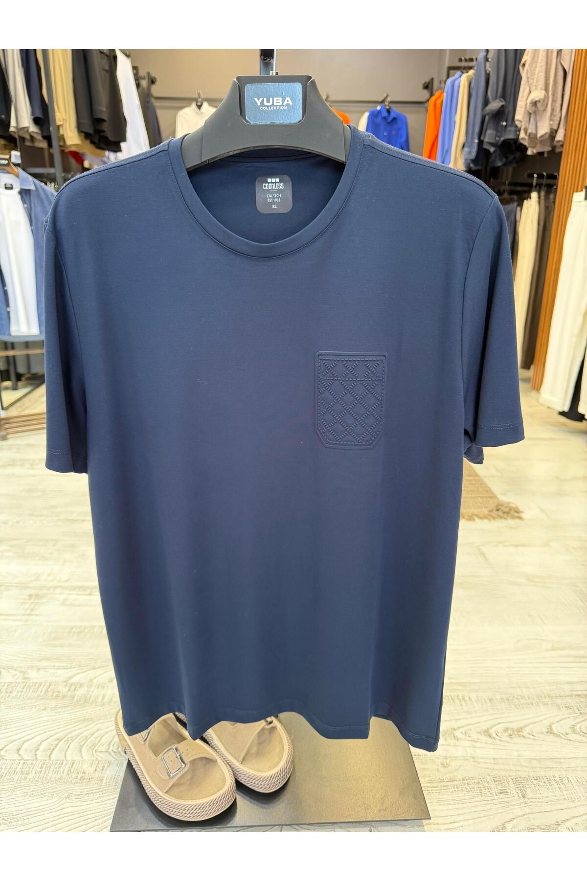 Yubacollection Cep Kabartmalı Tshirt Lacivert