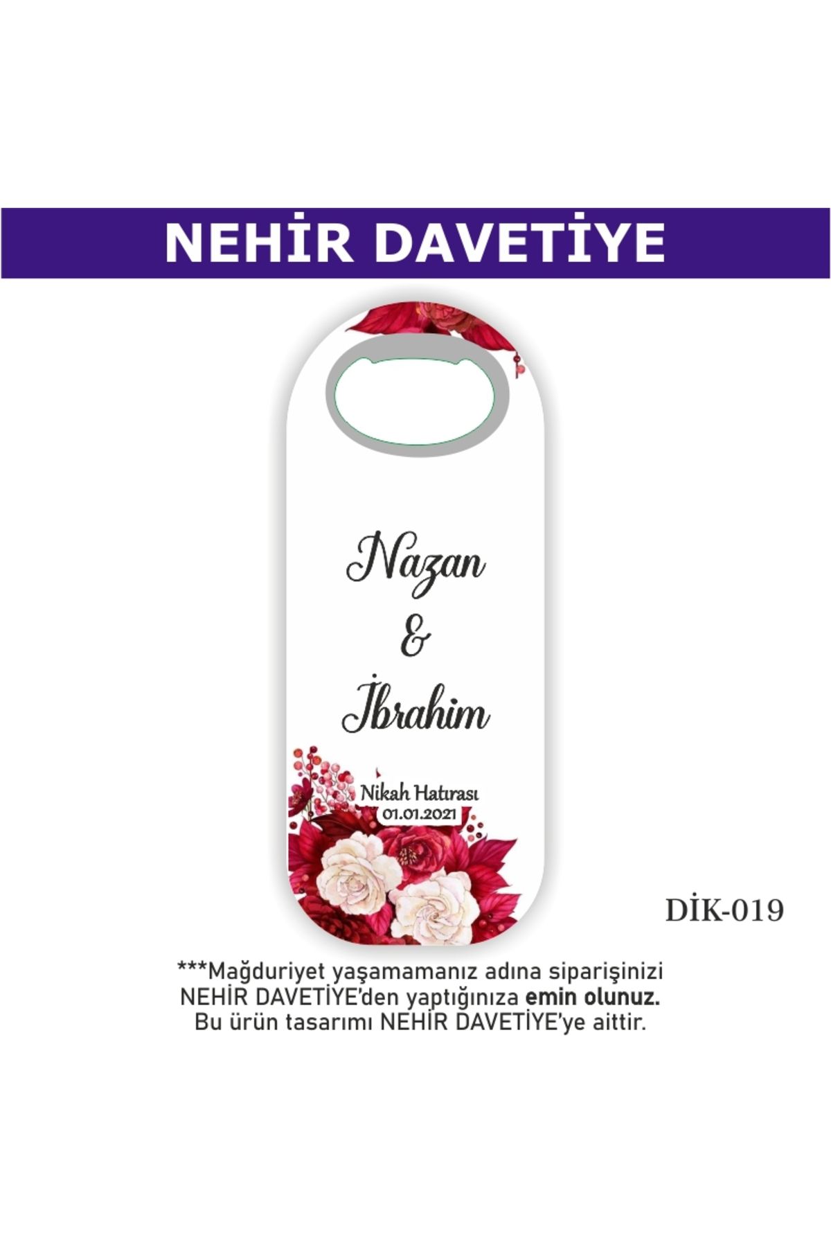 Nehir 30 Adet Düğün Nişan Söz Nikah Mevlüd Sünnet Hediyesi - Hediyelik Magnet Açacak