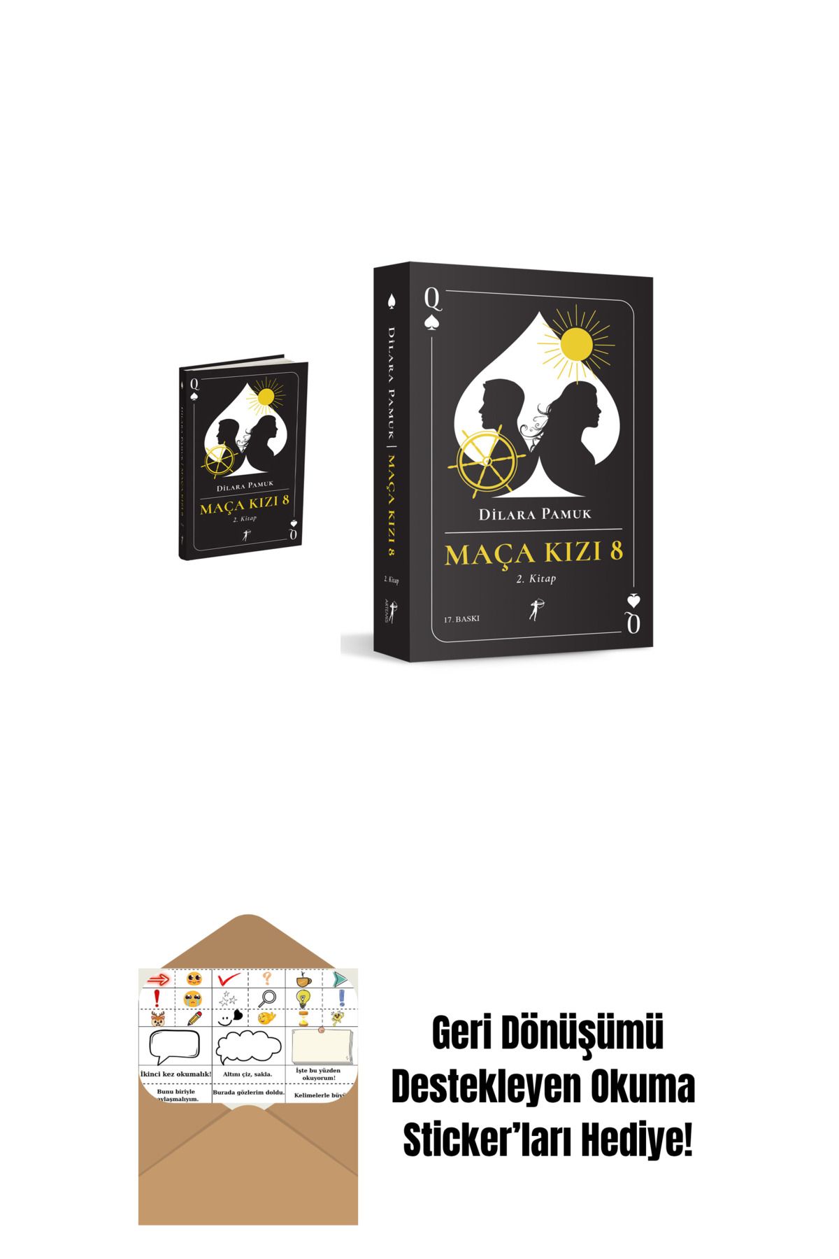 Artemis Yayınları Maça Kızı 8 - 2. Kitap (Ciltli) + Maça Kızı 8 - 2. Kitap + Okuma Sticker'ları