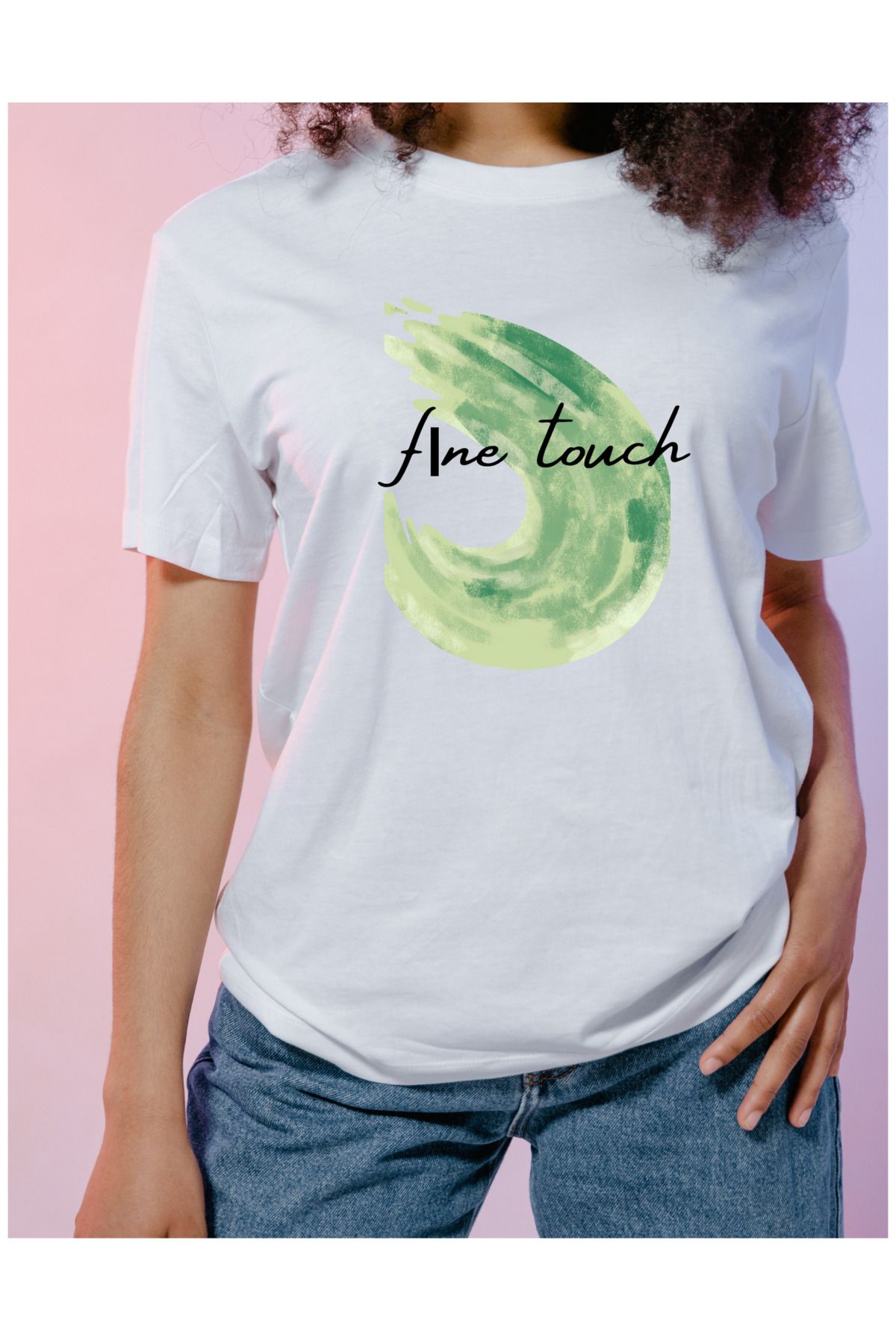 Fine Touch Kısa Kollu Comfort Basic Cilt Dostu, Nefes Alabilir , Baskılı Tişört %100pamuk