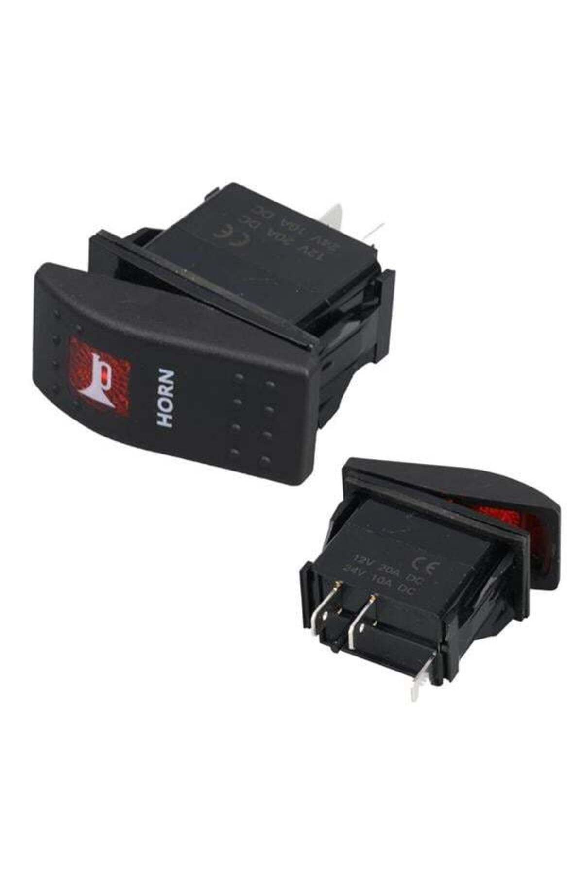 Emperium ﻿Korna Sembollü Işıksız Yaylı 2 Pinli On-Off 12-24V Marin Switch