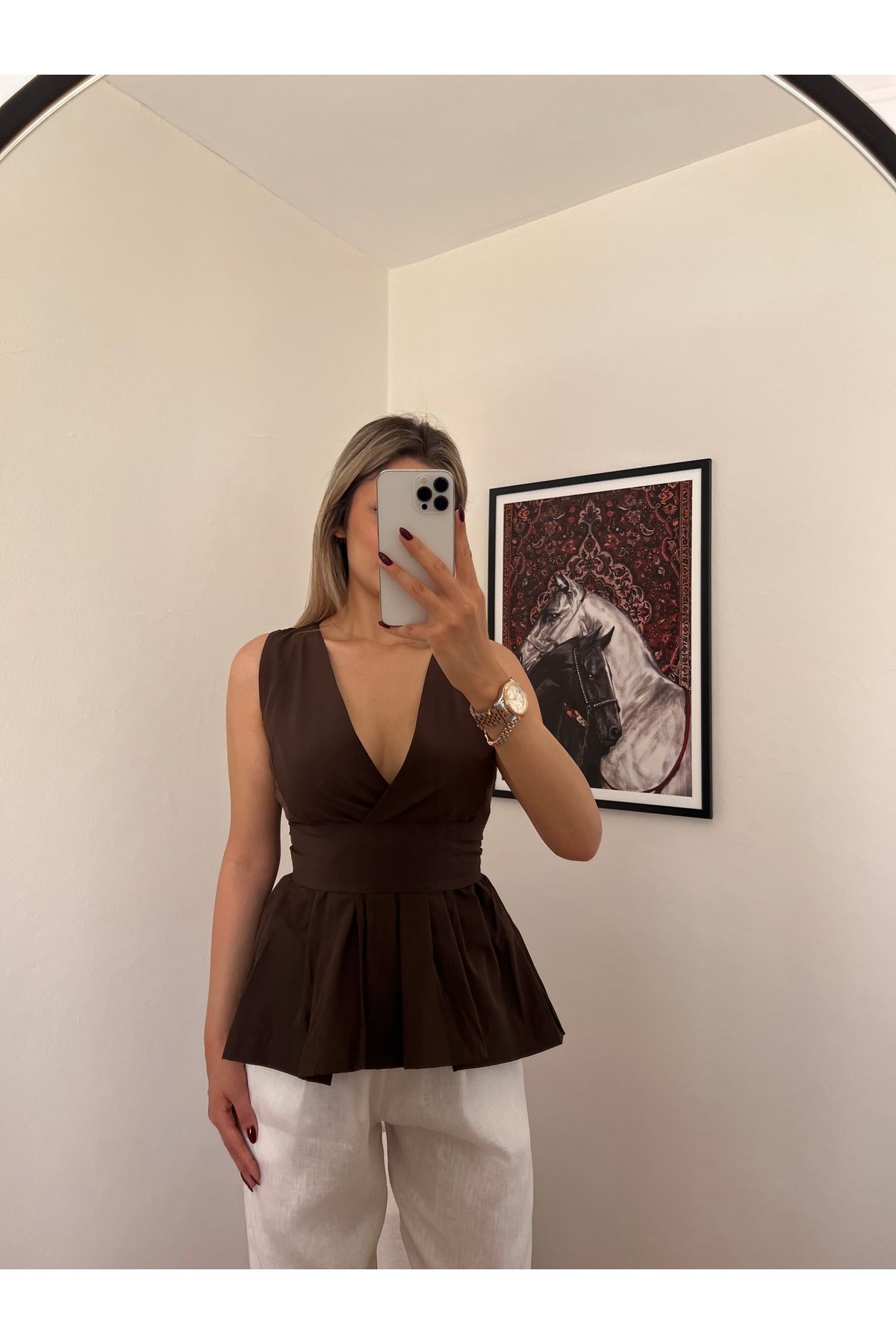 Butik Belden Kuşaklı Bluz