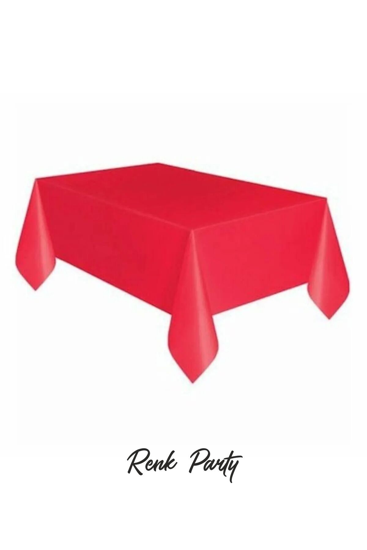 renk party Kırmızı Renk Plastik Masa Örtüsü - 120x180 Cm - Plastic Table Cover
