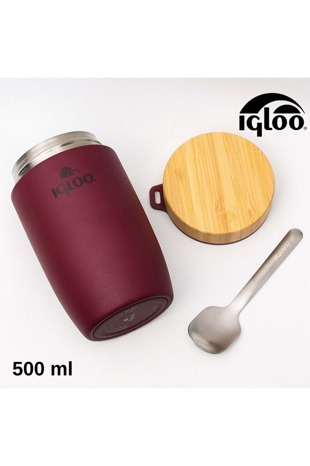 IGLOO Bamboo Food Jar 500ml Yemek Termosu Matara KIRMIZI