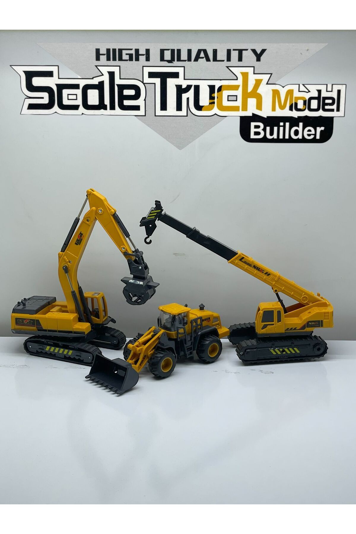 SCOWETTO Eğitici İş Makinaları Palet Dozer Vinç 3 lü Set