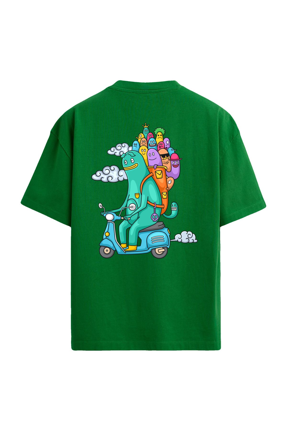 Colermi Scooter Karakterli Sırt Baskılı Oversize T-Shirt