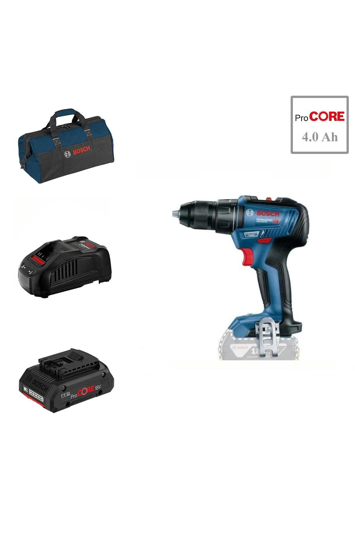 Bosch GSR 18V-50 1x4 Ah. ProCORE Akülü Vidalama Bez Çantalı