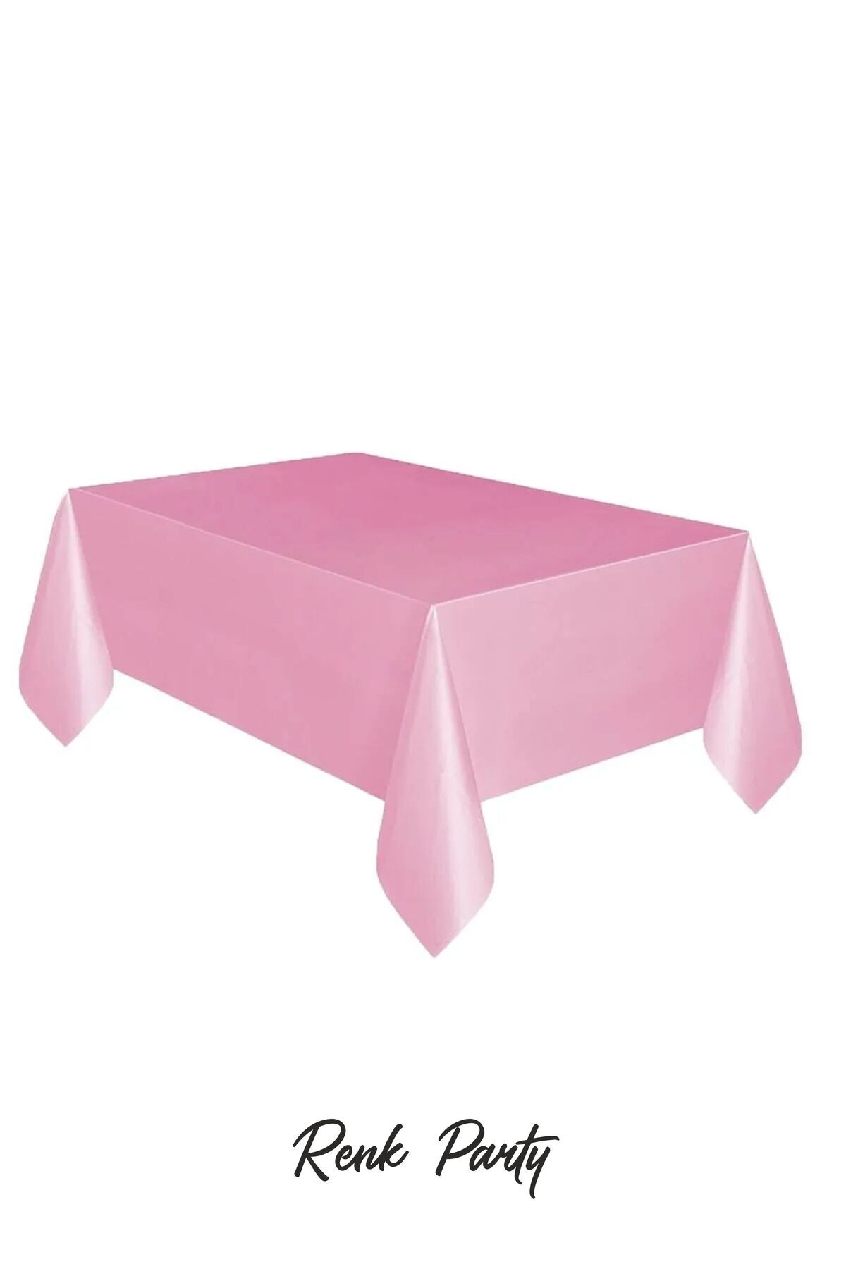 renk party Pembe Renk Plastik Masa Örtüsü - 120x180 Cm - Plastic Table Cover