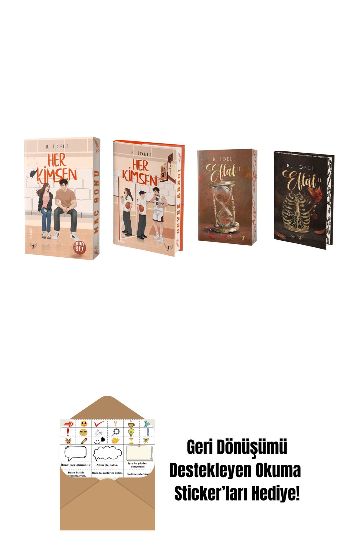 Artemis Yayınları R. İdeli 4 Kitap Set + Okuma Sticker'ları