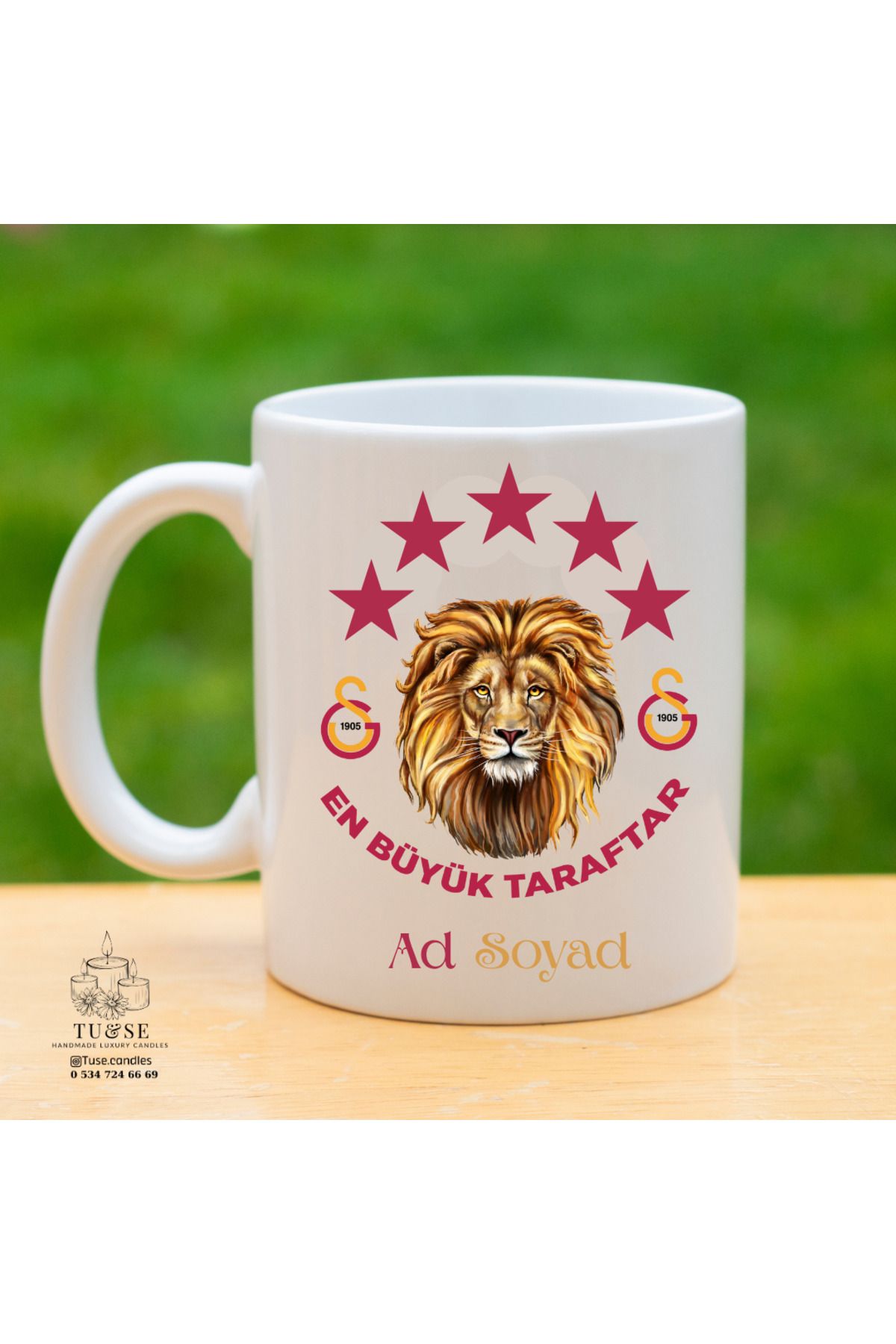 Tu&Se Candles 🦁 Galatasaray Taraftar Kupası – Aslan Gibi Kupa Bardak