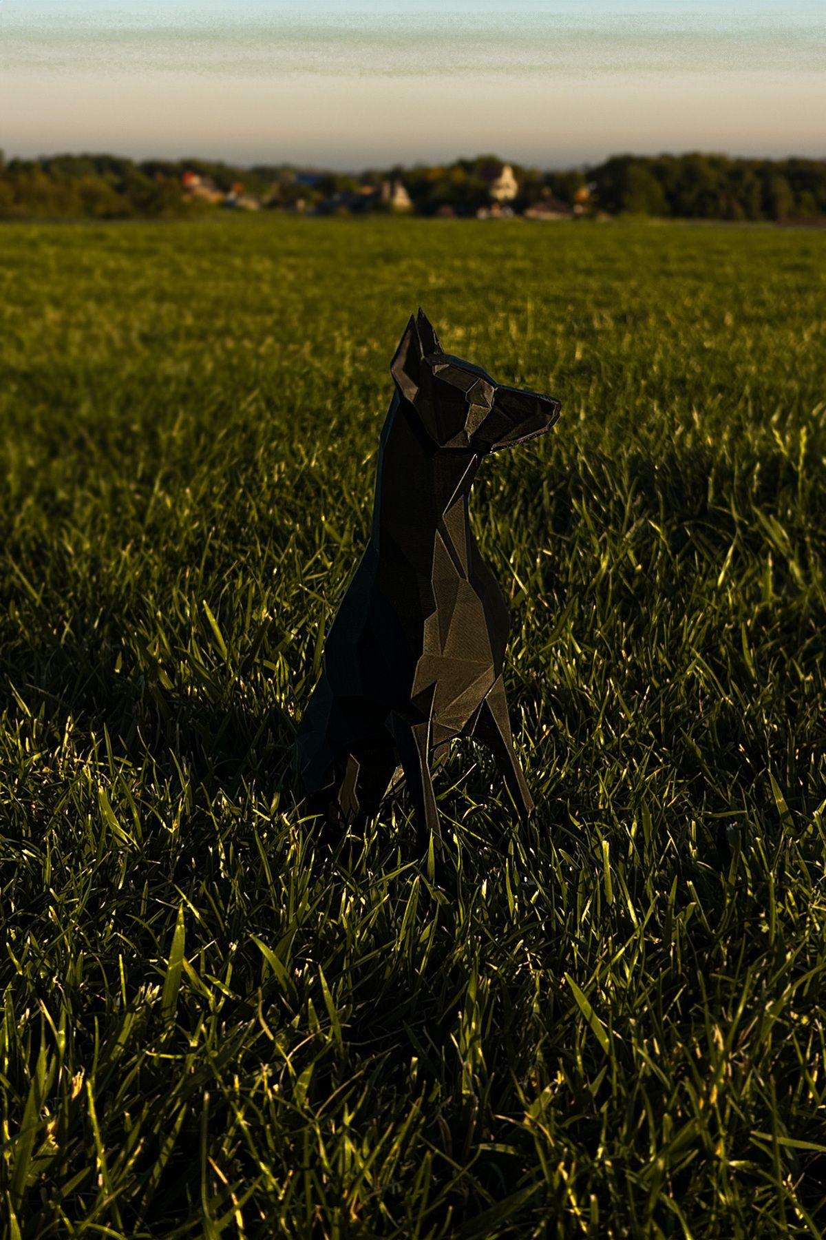 MİLSO Modern Tasarım Köpek Heykeli - Doberman 25 cm