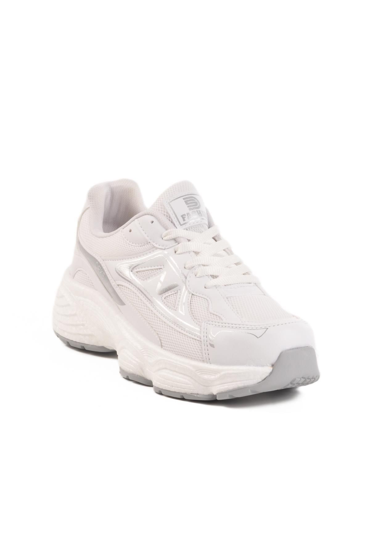 WALKWAY 182 G Unisex Beyaz-Gri Hafif Esnek Spor Ayakkabı