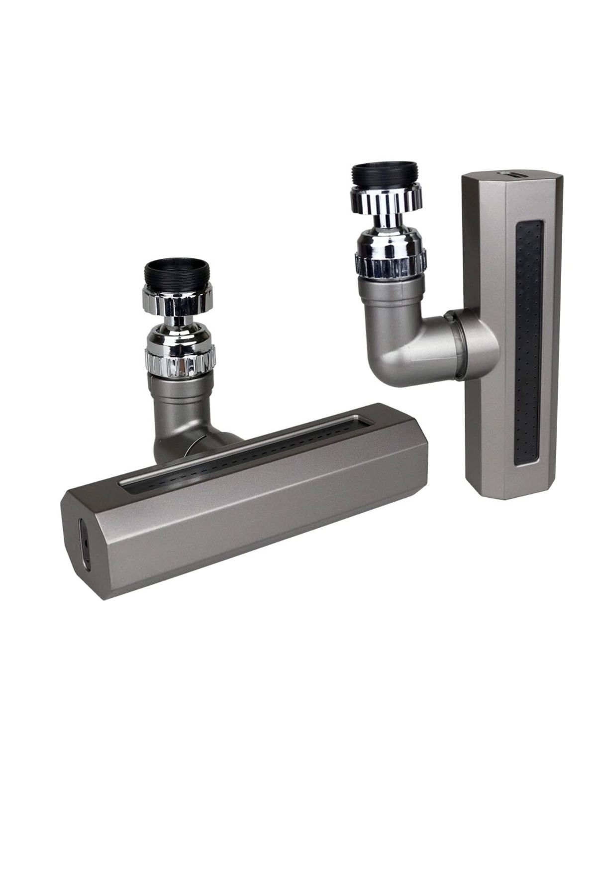 shopwave SİYAH GENİŞ 360 DERECE DÖNEBİLENOYNAR BAŞLIK - 4 MOD PERLATÖR ŞELALE MUSLUK UCU KTX-3288 (5047)