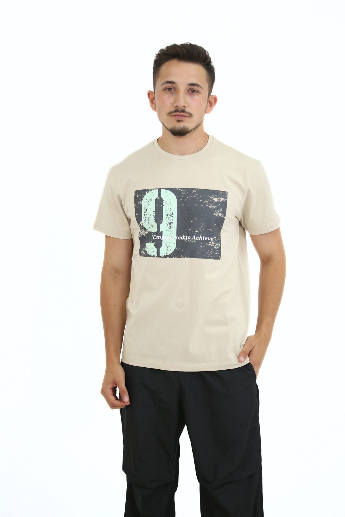 Lorenzo Mazzoli T-shirt Premium Kalite, Comfort Fit, Modern Baskılı Düz Renk Tişört