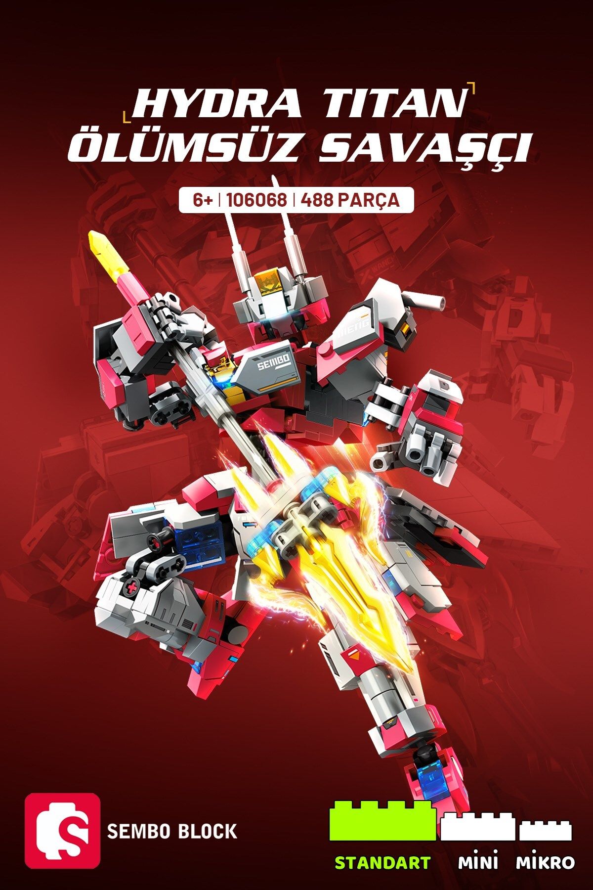 Sembo Block Hydra Titan Ölümsüz Savaşçı robot Yapı Bloğu Seti